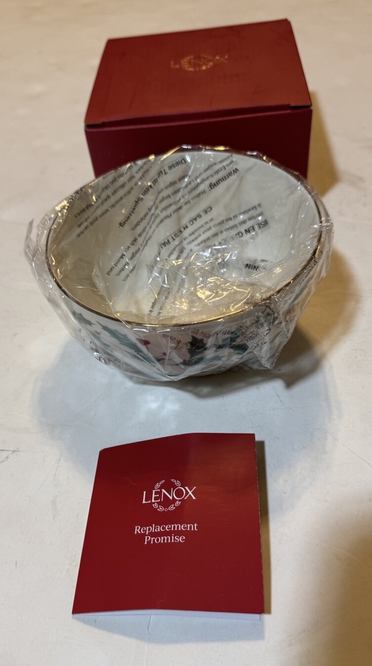 Lenox Ceramic Small Holiday Bowl 5.4 In. Diameter Brand New In Original Box