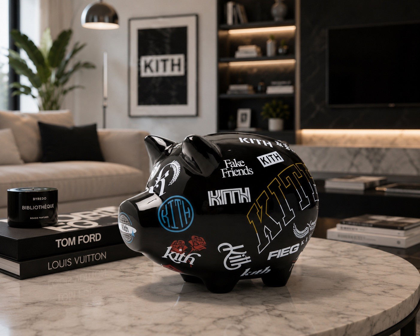 KITH Limited Edition Black Logo Piggy Bank Coin Bank Decor Collectible Rare