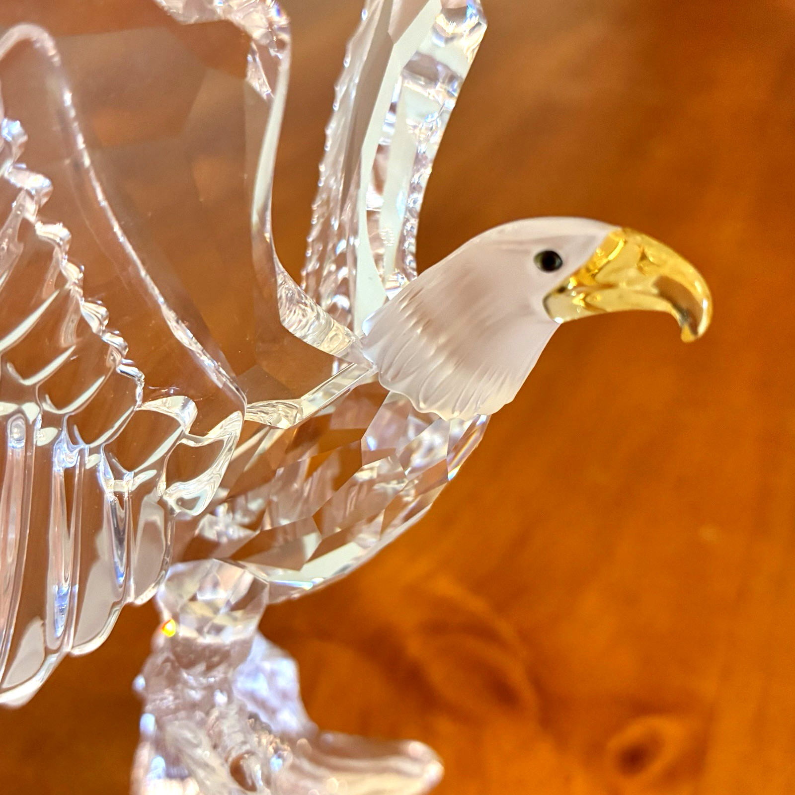 Swarovski Bald Eagle Crystal 5 inches tall # 248003 Yellow Beak USA Og Box COA