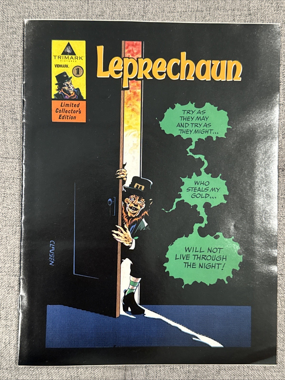 1992 Trimark Pictures Vidmark 1 Leprechaun Limited Collector’s Comic White Gloss
