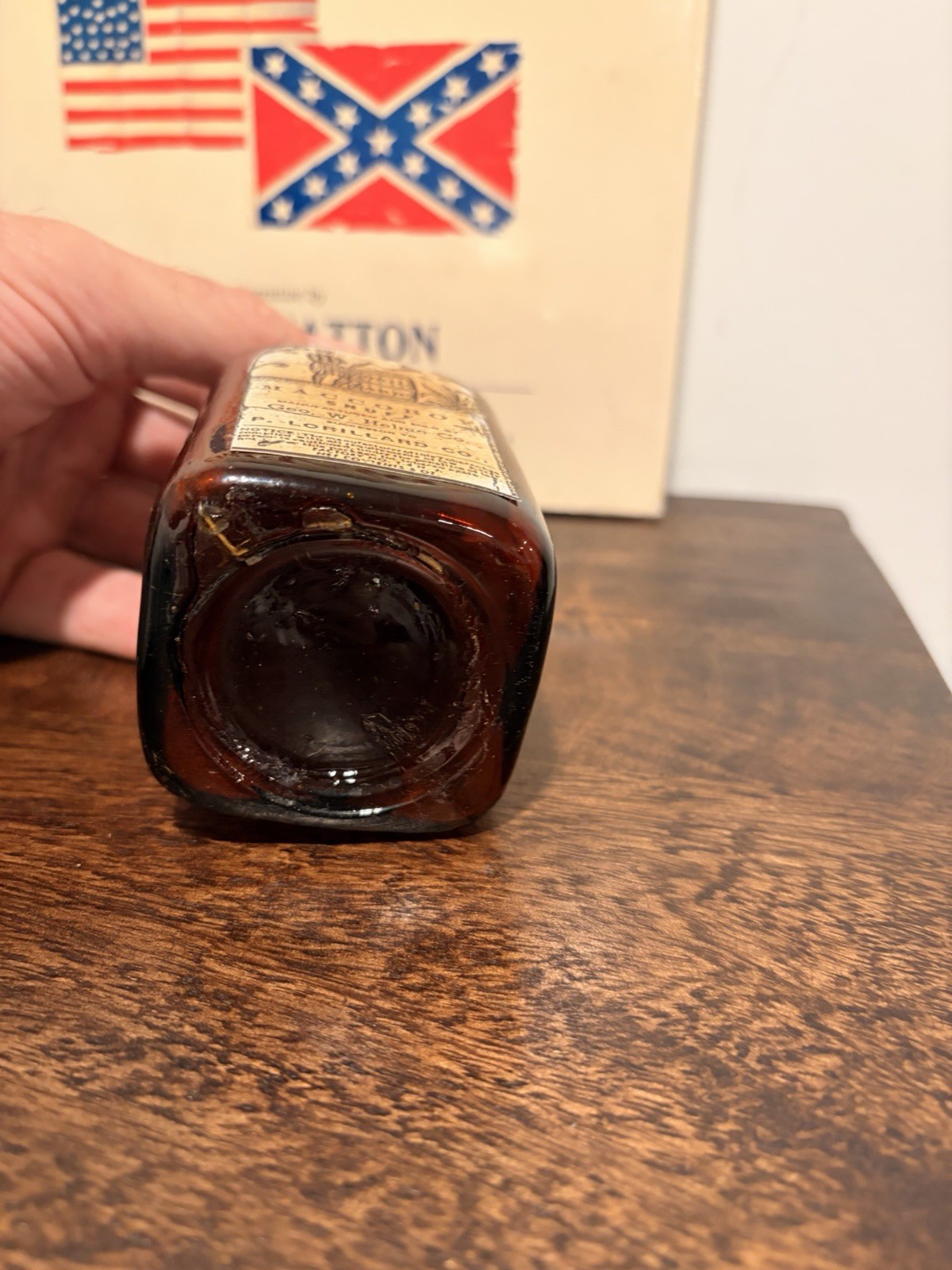 Note: Empty Container! Amber Snuff Bottle/Jar Circa 1920s