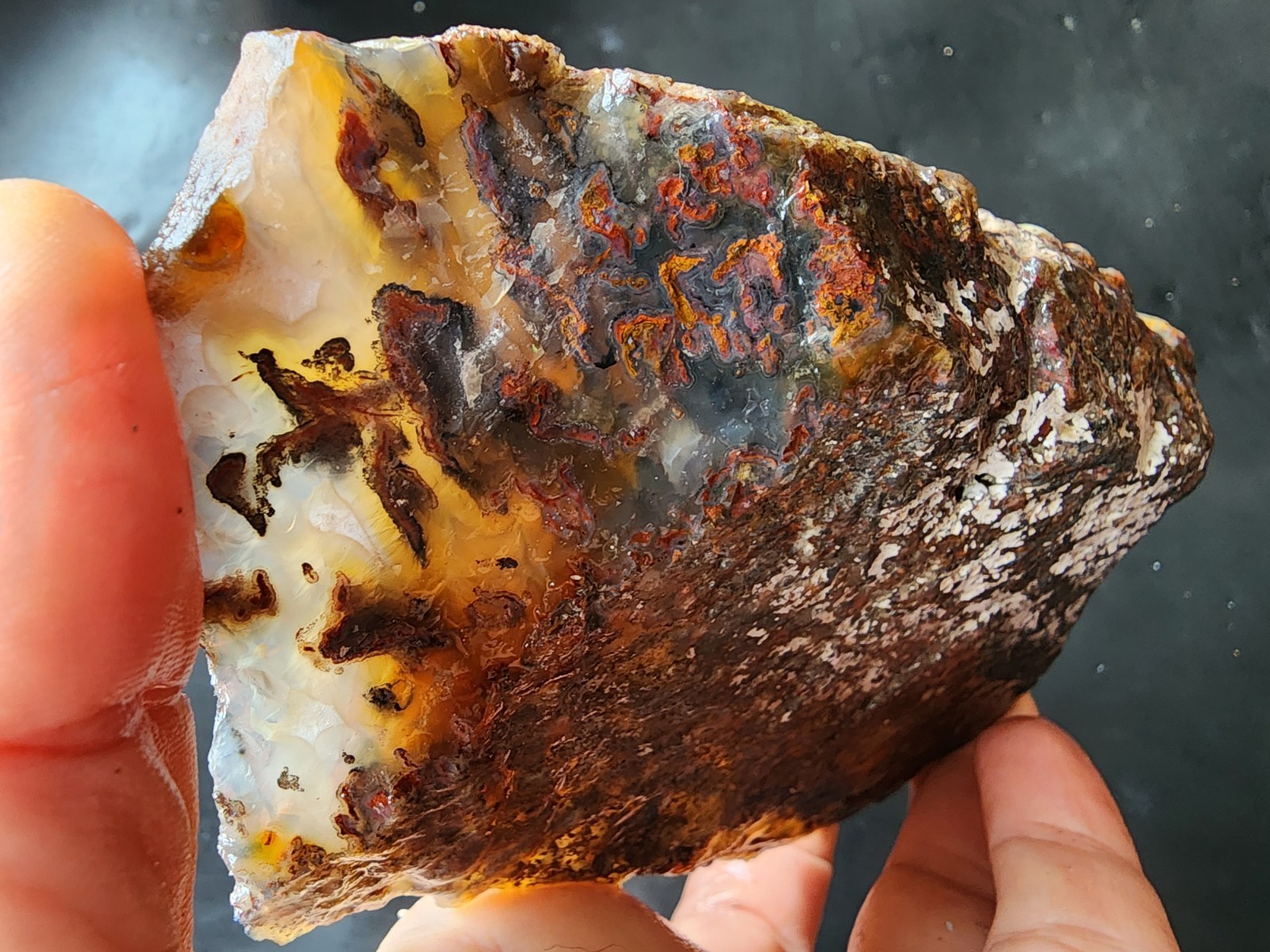 2.8 lbs (1.28 kg) Collectible Plume Agate, Unpolished Crystal Agate, Achate