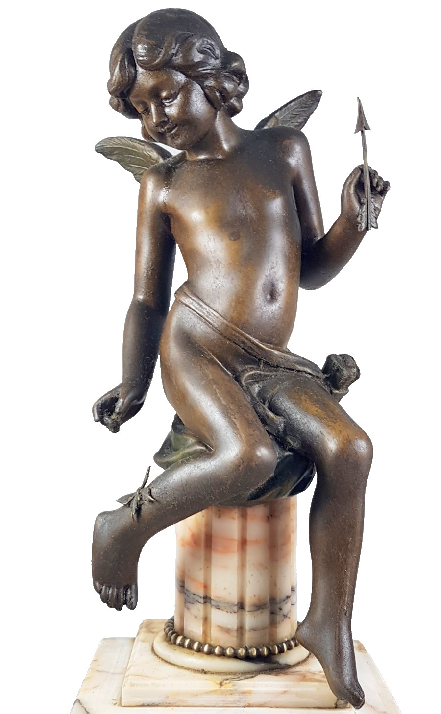 Antique mantel clock, table clock, bronze, France, Louis XVI, c. 1850