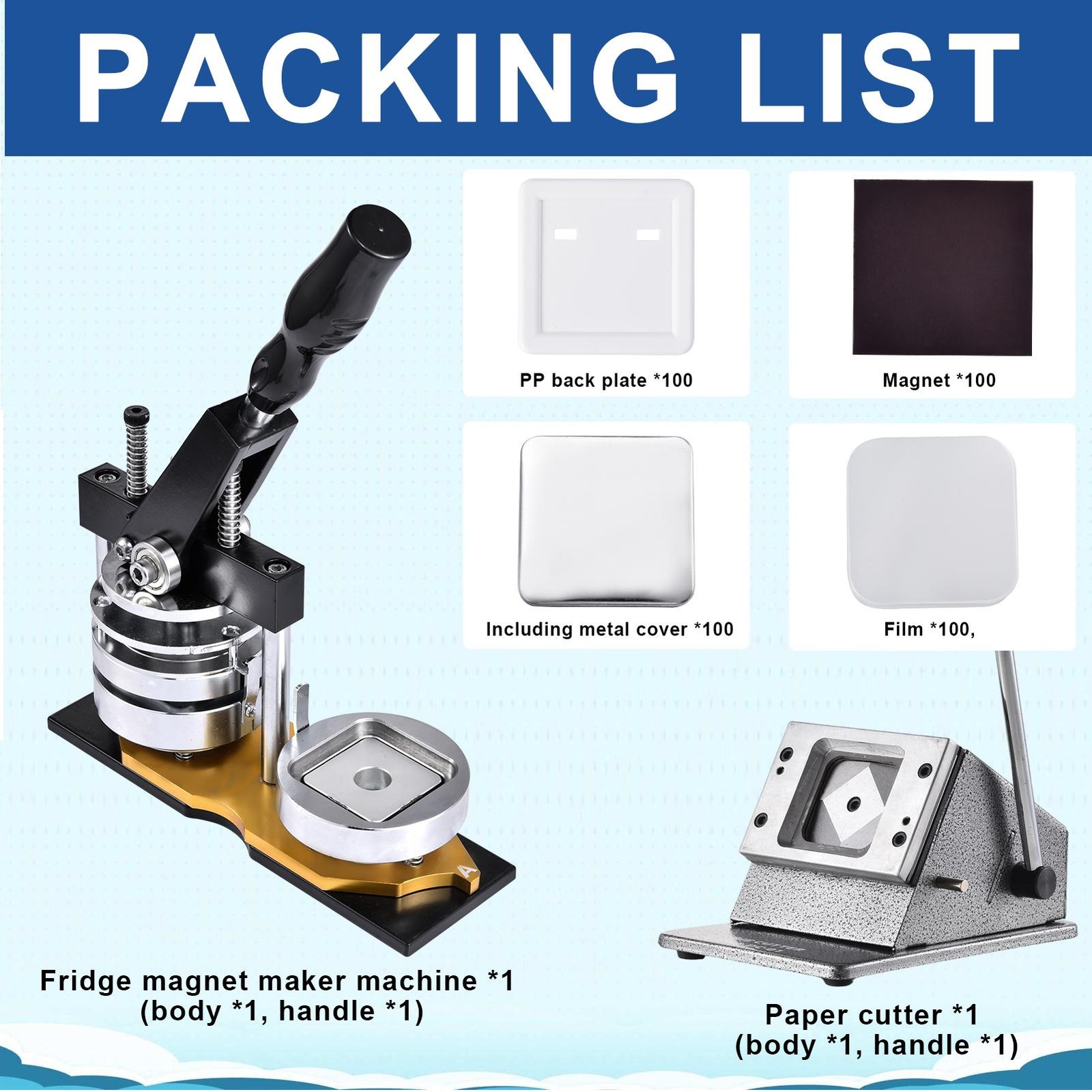 2X2″ Square Fridge Magnet Maker Machine Photo Magnet Making KIT Button Maker