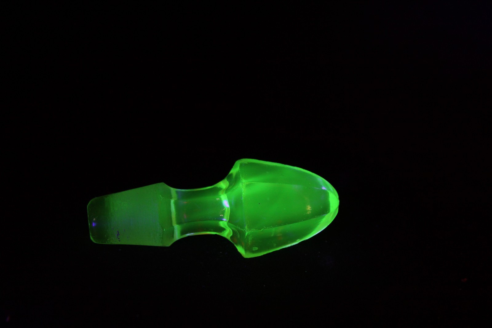 Vintage Uranium Glass Decanter Bottle Cruet Stopper Only Glows C2-16