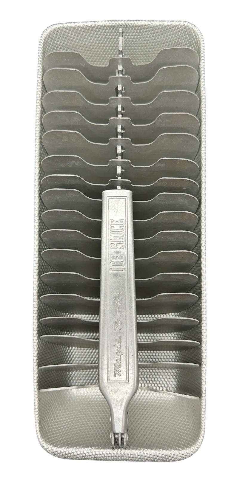 VTG Magic Touch Ice Slice Cube Trays Aluminum Pair 38 & 36 Slot READ Kitchenware