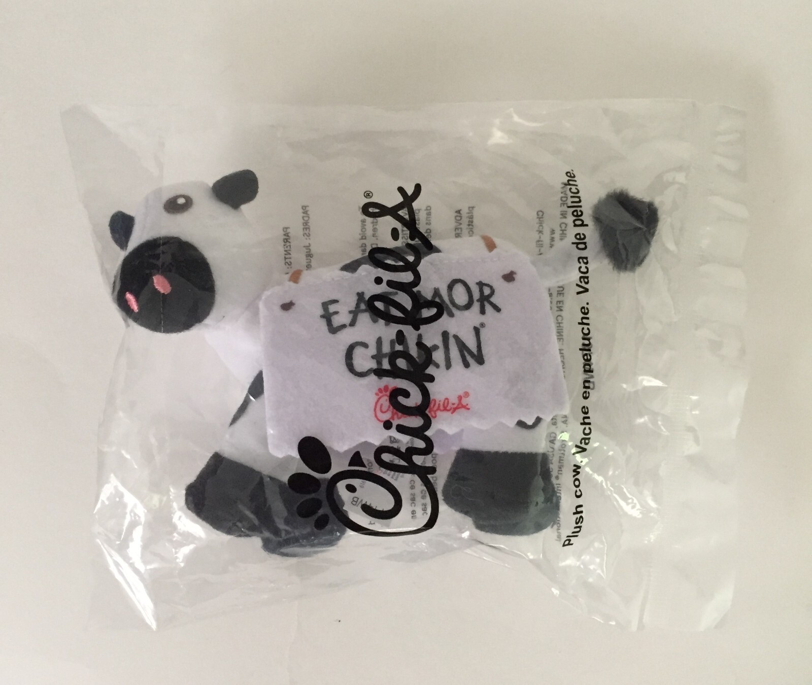 Chick-Fil-A Cow Plush Standing 4″ Eat Mor Chikin Promotional 2024 Kids Meal Toy
