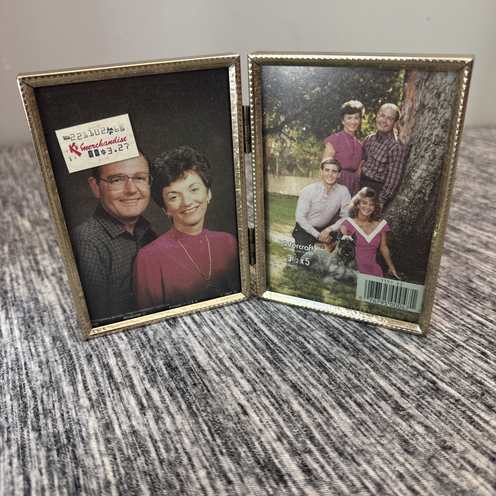 Vintage 1987 Gold Brass Metal Hinged Bifold Intercraft Picture Frame 3.5×5
