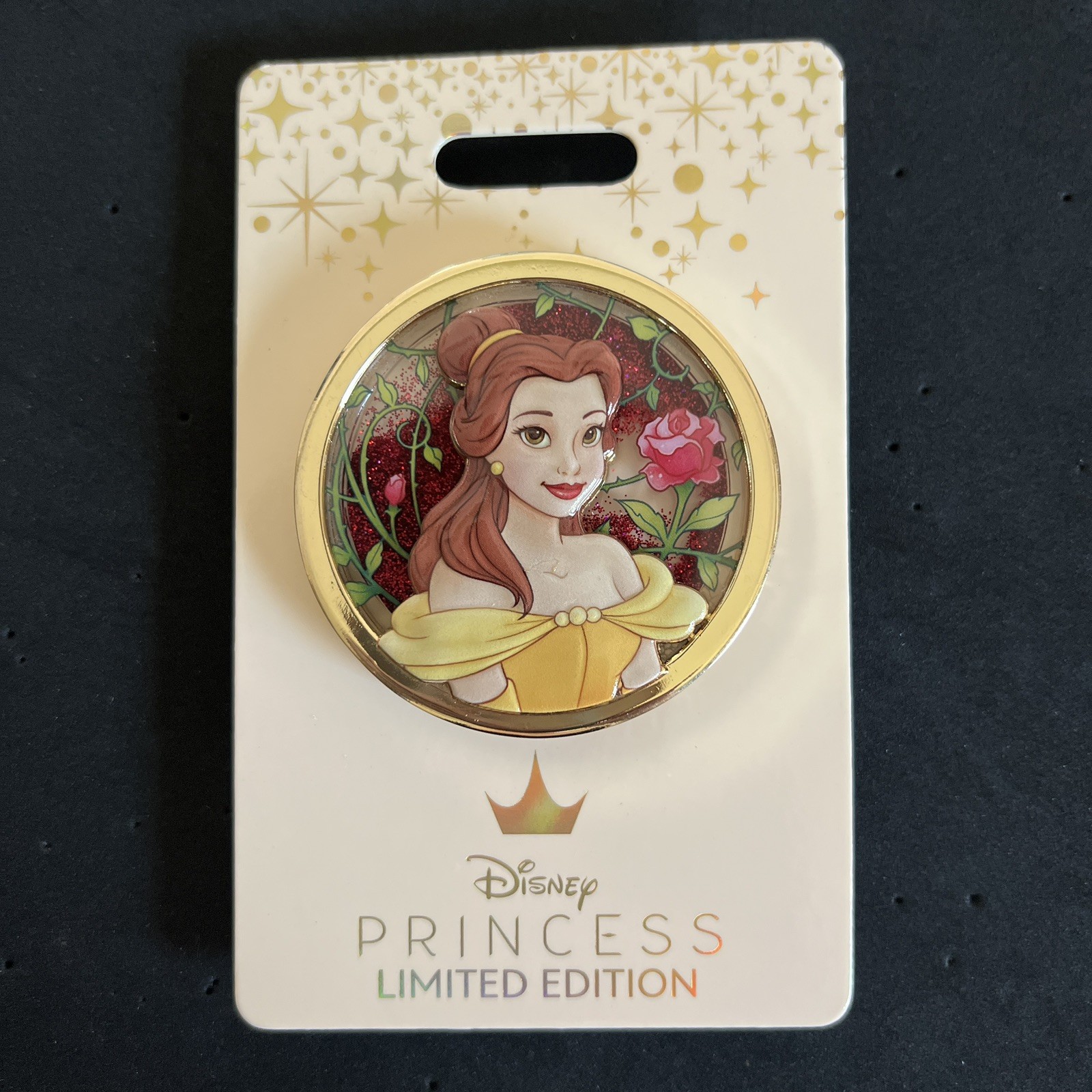 WDI Belle Beauty & Beast Disney Glitter Princesses Pin D23 2024 LE 400