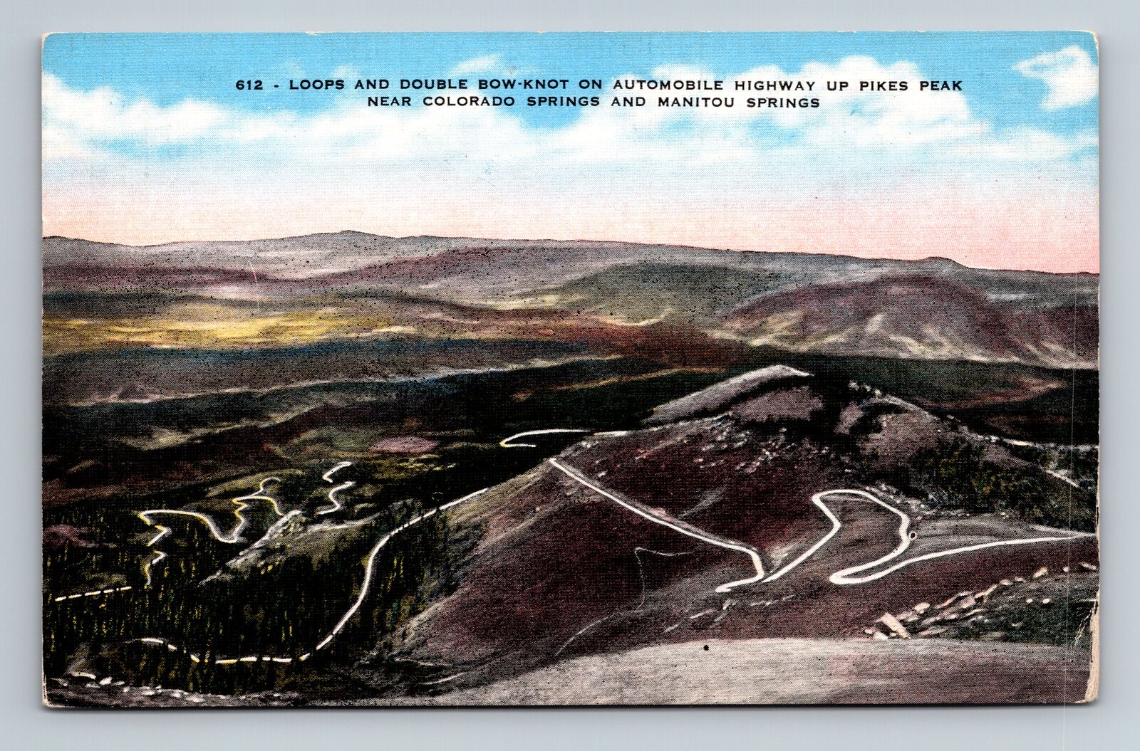 Loops and Double Bow Knot Automobile Highway Up Pikes Peak near Colorado Springs