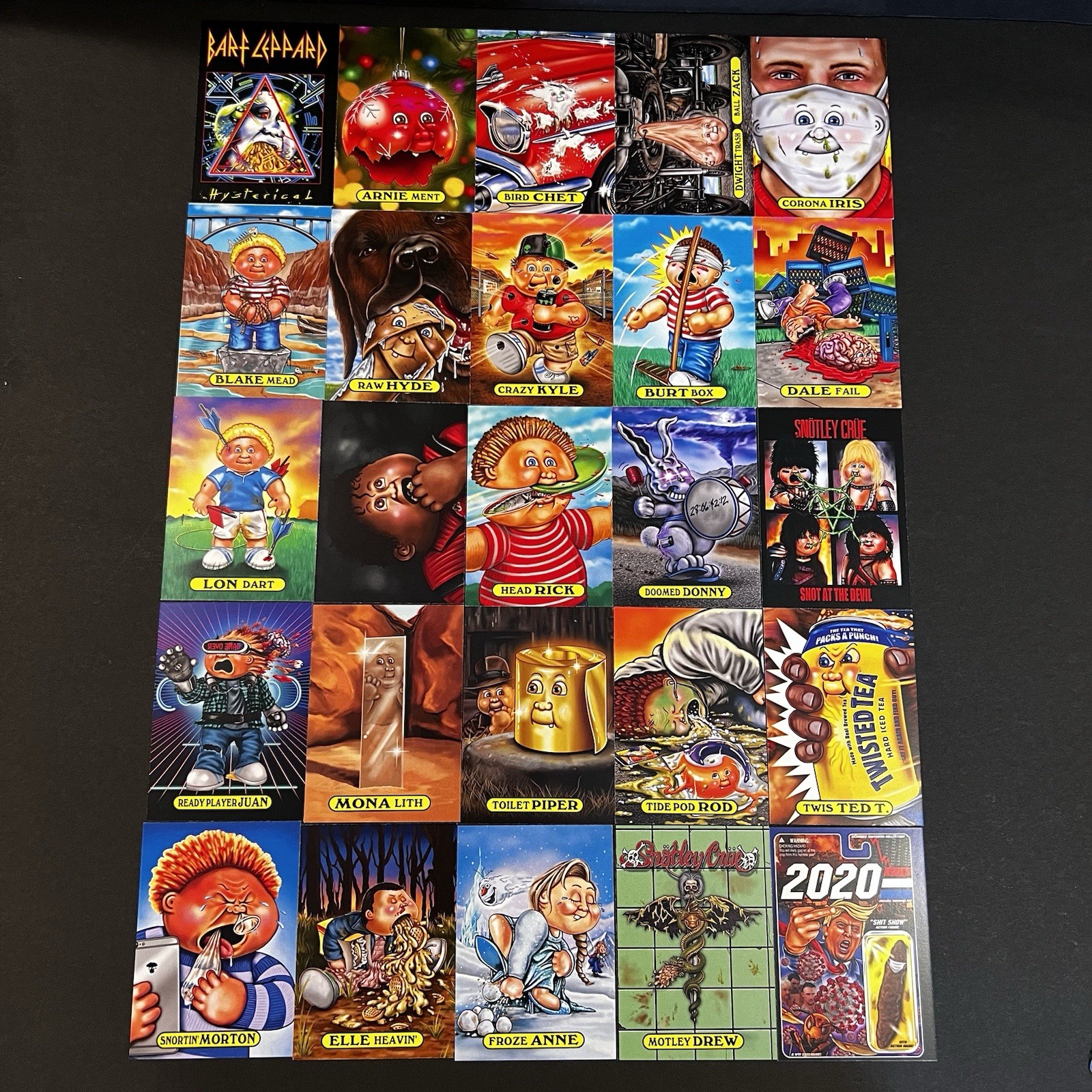 Sunburn Designs Garbage Pail Kid Parody Complete Set 26 Cards Autographed