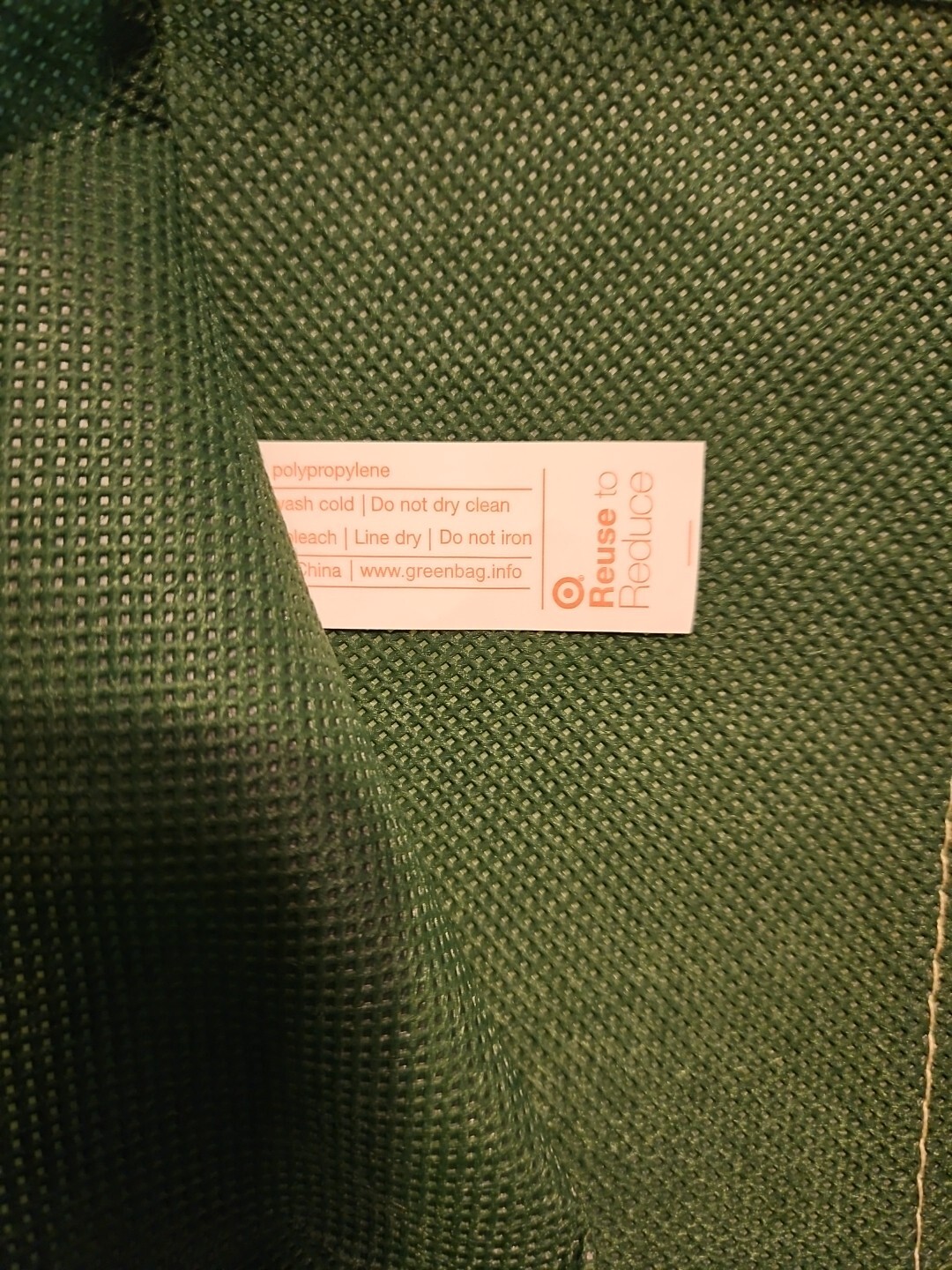 Archer Farms 100% Polypropylene Reuseable Greenbag Approx 20 X 15 X 20 With Tag