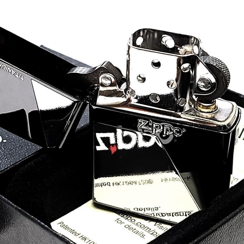 Zippo Black Titanium Coating with Etched Engraving Regular Lighter