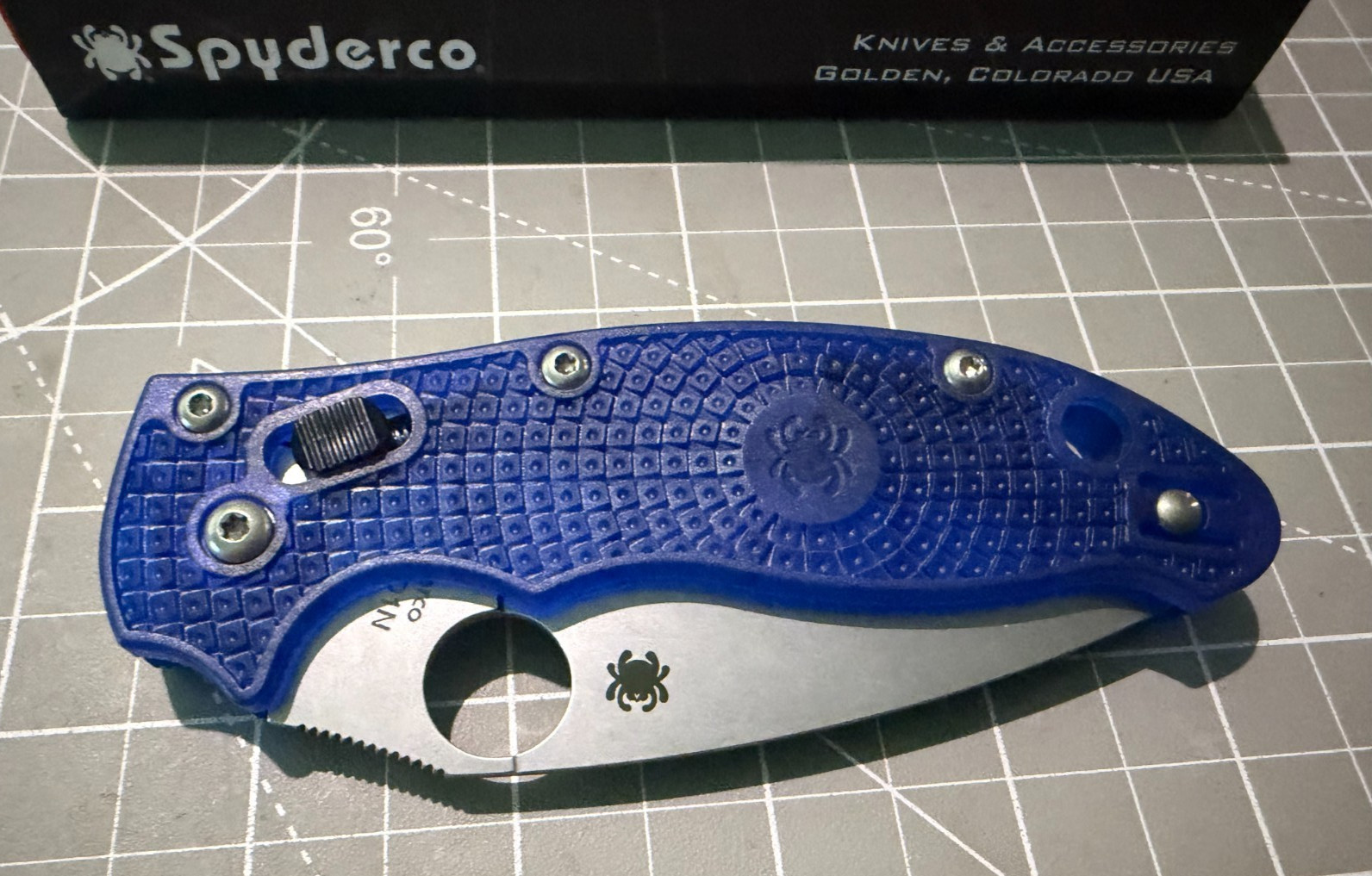Spyderco Manix 2 Lightweight Translucent Blue Pocket Knife C101PBL2