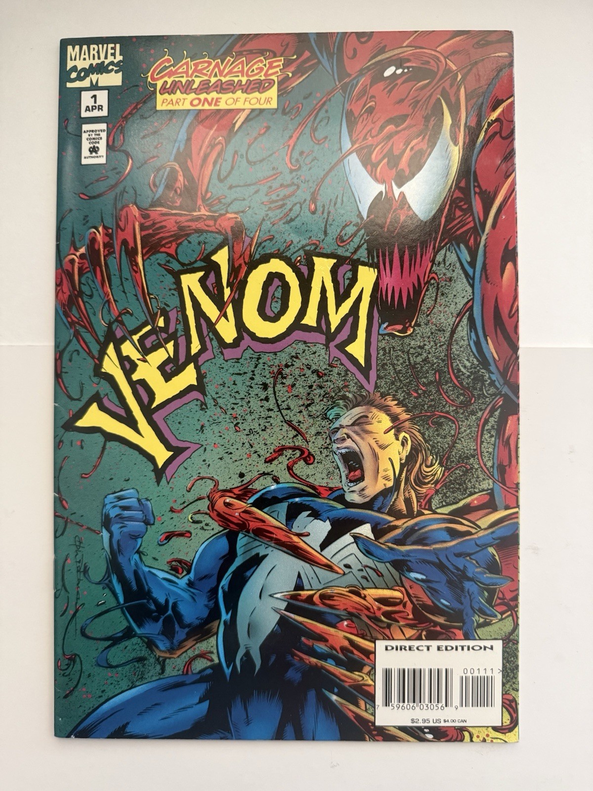 Venom: Carnage Unleashed #1 – (1995) – Andrew Wildman Cover – Marvel Comics – VF