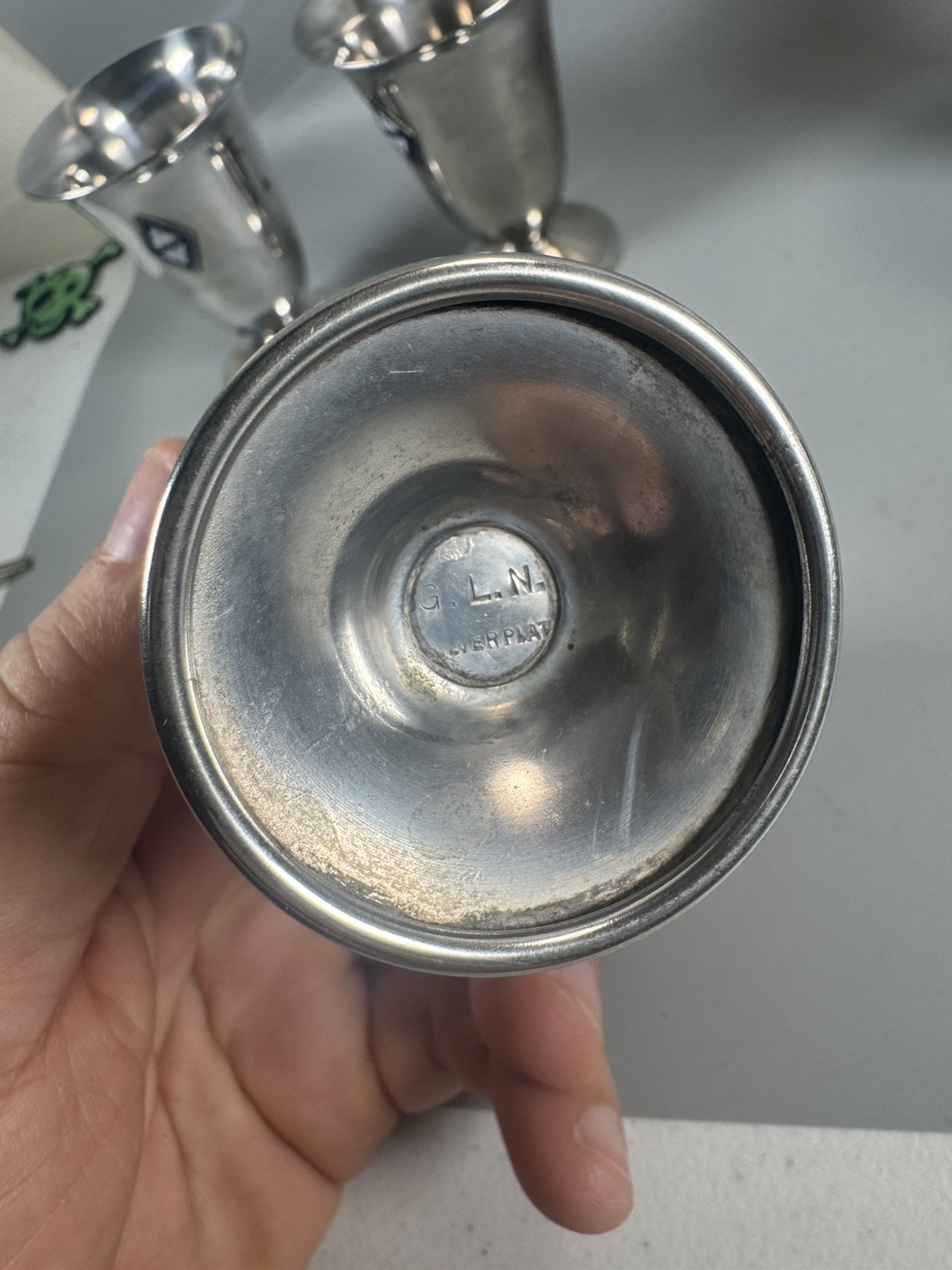 Set of 4 GLN Silverplate Trophy Cups 3” – Vintage ASC Top Score Emblem