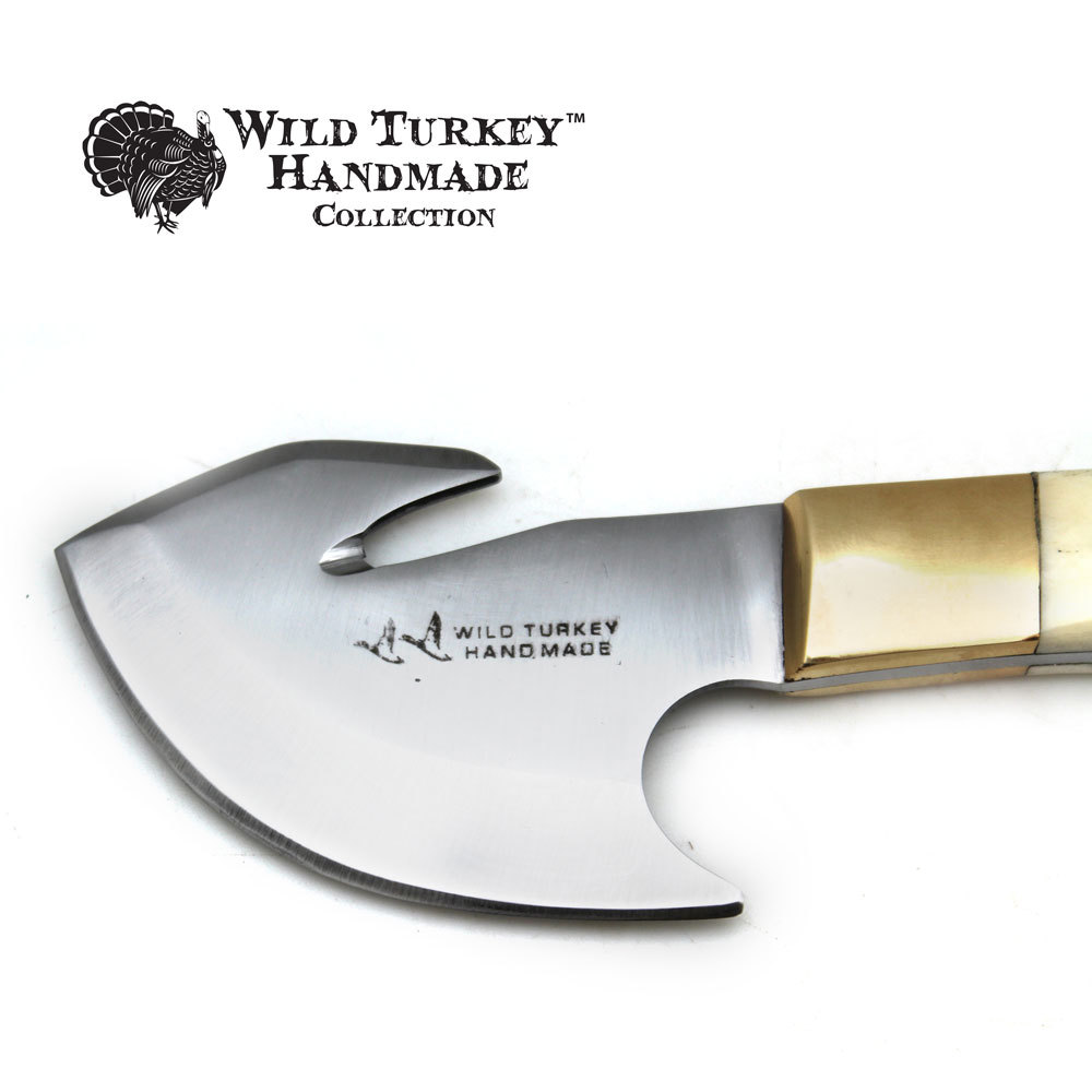 Wild Turkey Handmade Collection Full Tang Fixed Blade Gut Hook Skinner Knife