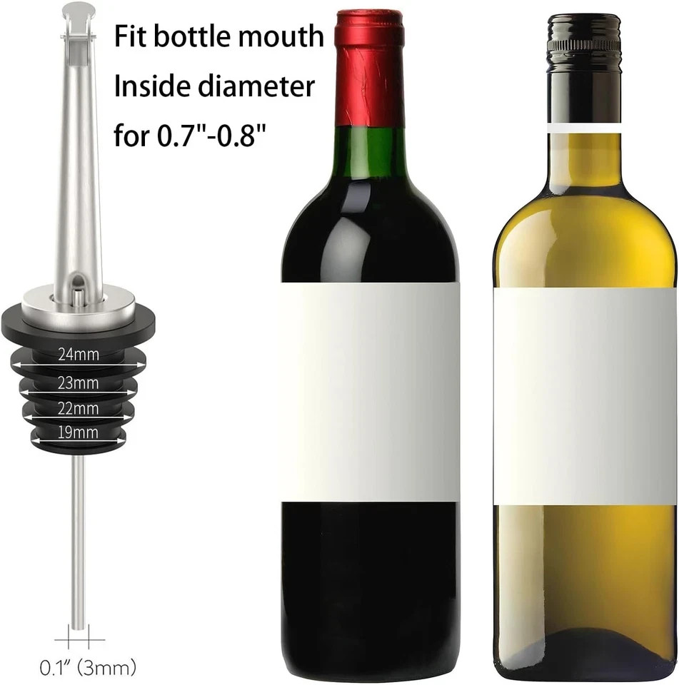 4 Pcs Oil Spout Liquor Bottle Pourer Spouts Stainless Steel Speed Pour Spouts Ol