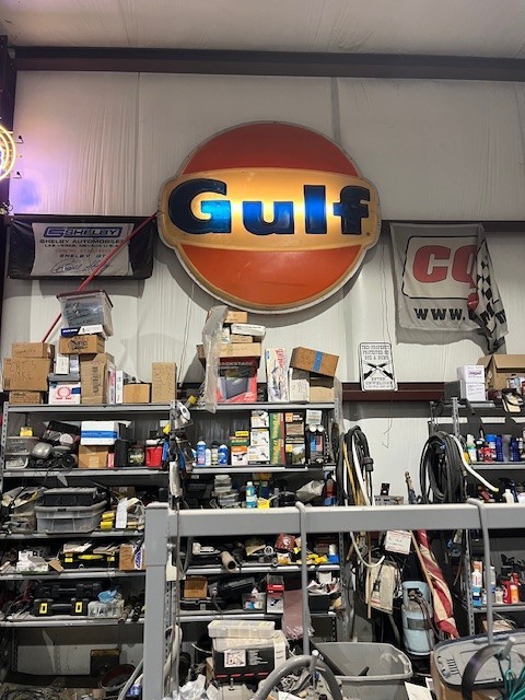Gulf Oil Embossed Original Plastic Sign / Around 5′ + Diameter /
