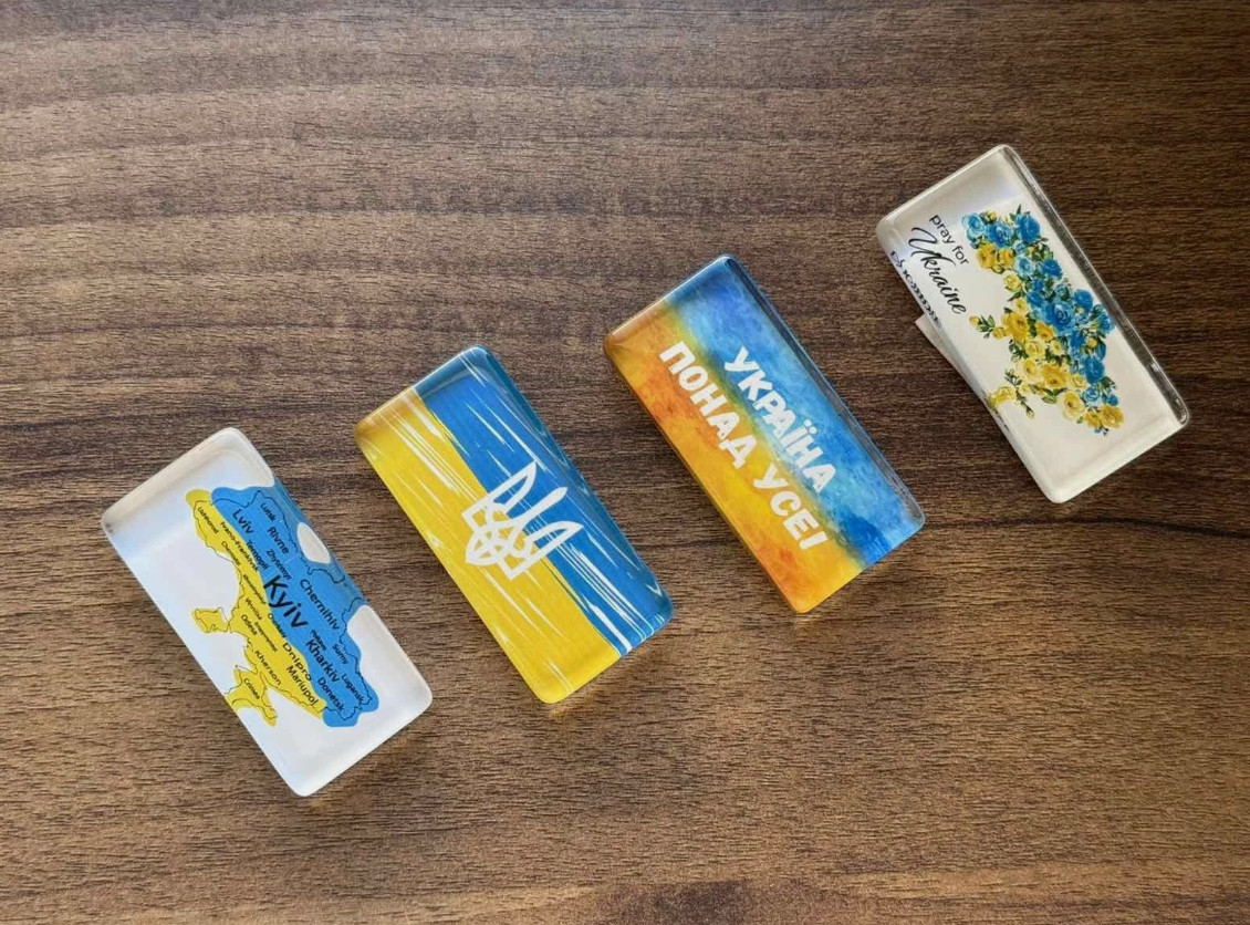 Fridge Magnet Ukrainian Map Gift Collection 4 Piece