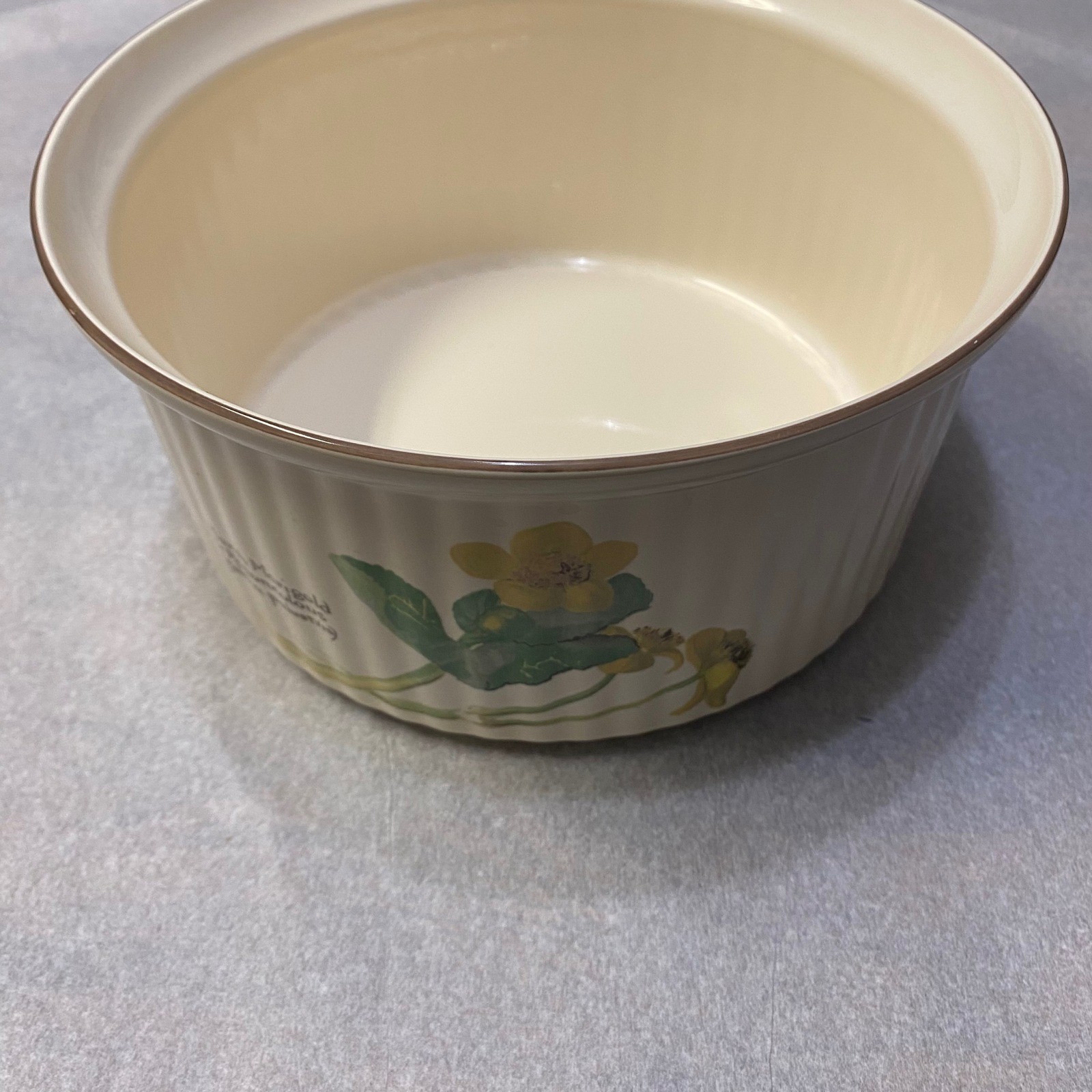 Vintage Noritake Country Diary Edwardian Lady Soufflé Dish Marigold 1977 Japan