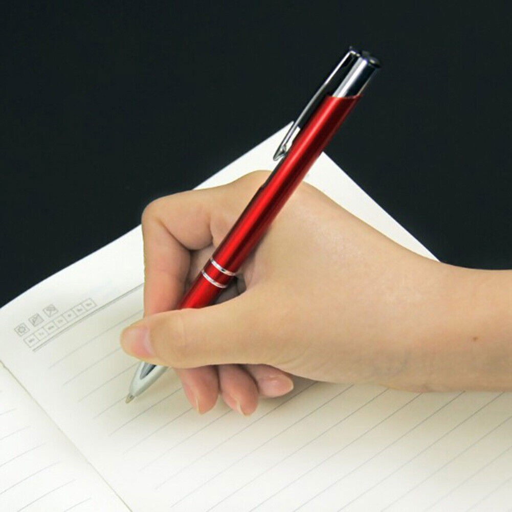 Luxury Full Metal Ballpoint Pen 1mm Black Ink Gel Office Writing Stationery Gift