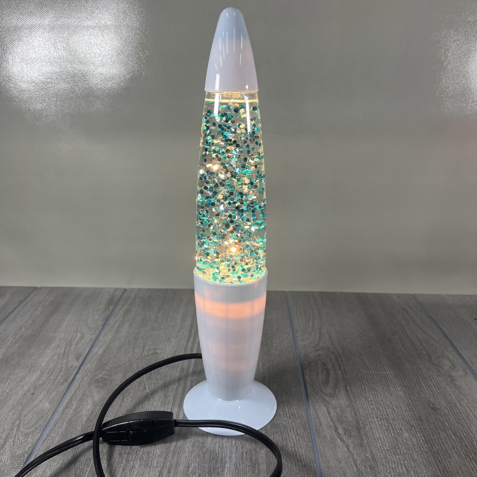 Lava Lamp Blue & Silver Glitter Motion Mood Lamp – Bullet Design – Night Light
