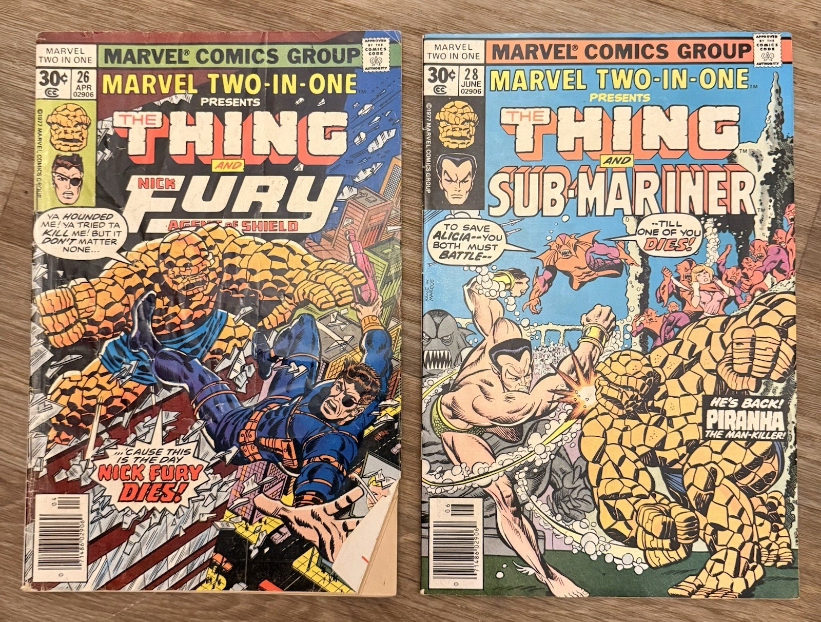 Marvel Two-in-One Comic Book Lot #19, 21, 24-26, 28-29 (Bronze Age)