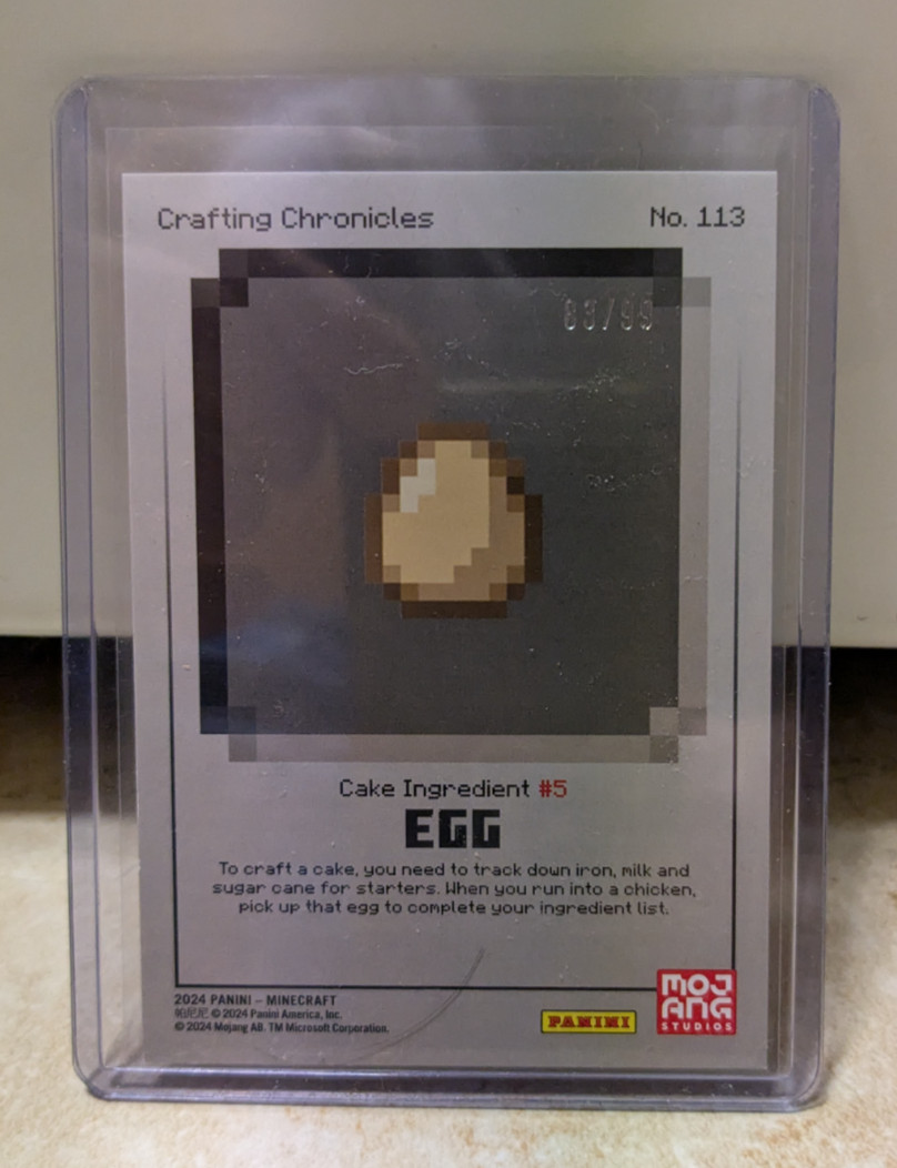EGG 2024 83/99 Panini Minecraft Crafting Chronicles Gold Foil No. 113