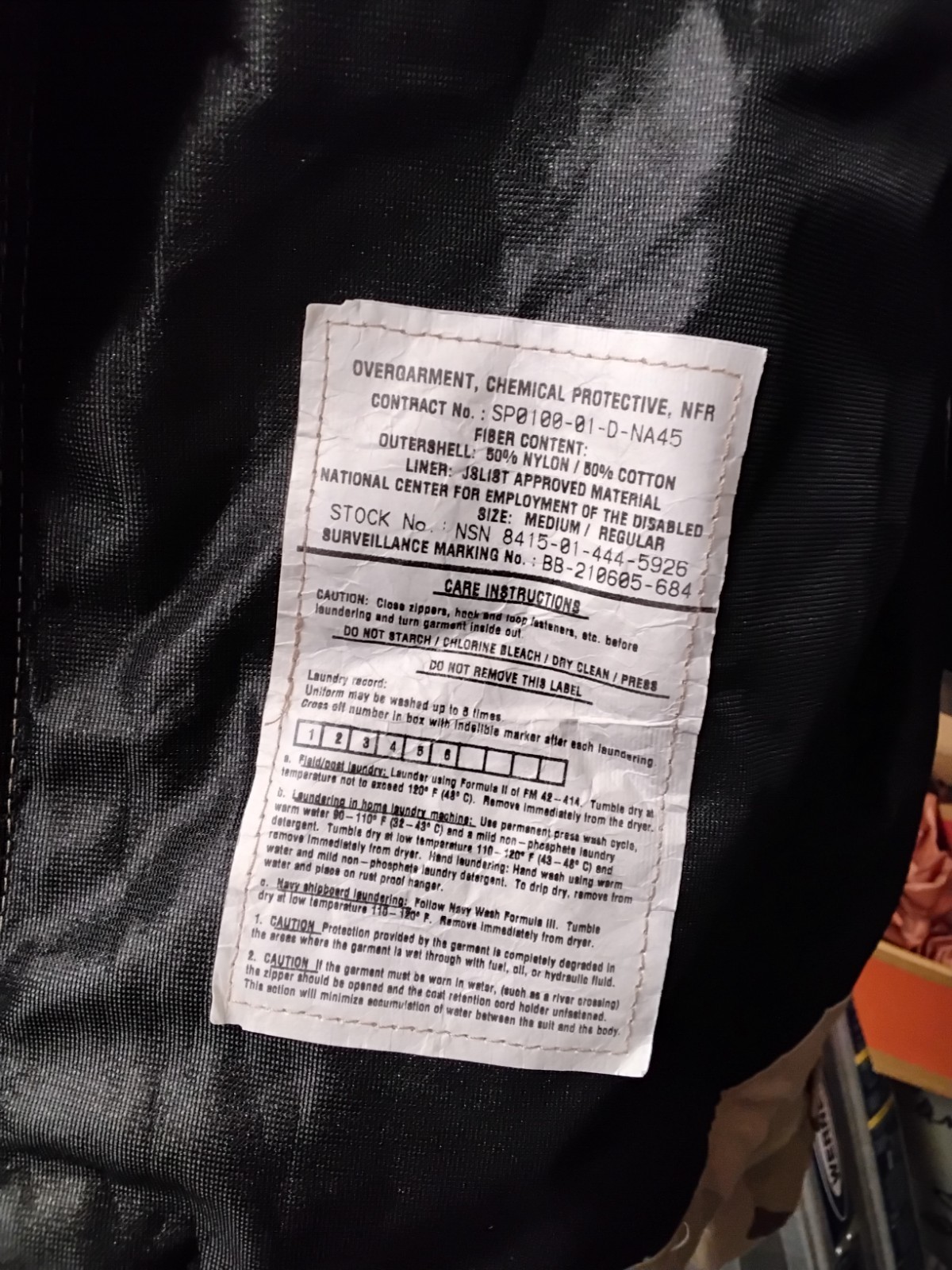 Genuine U.S Military Issue JSLIST Protective Overgarment Coat (DCU) Camo Used