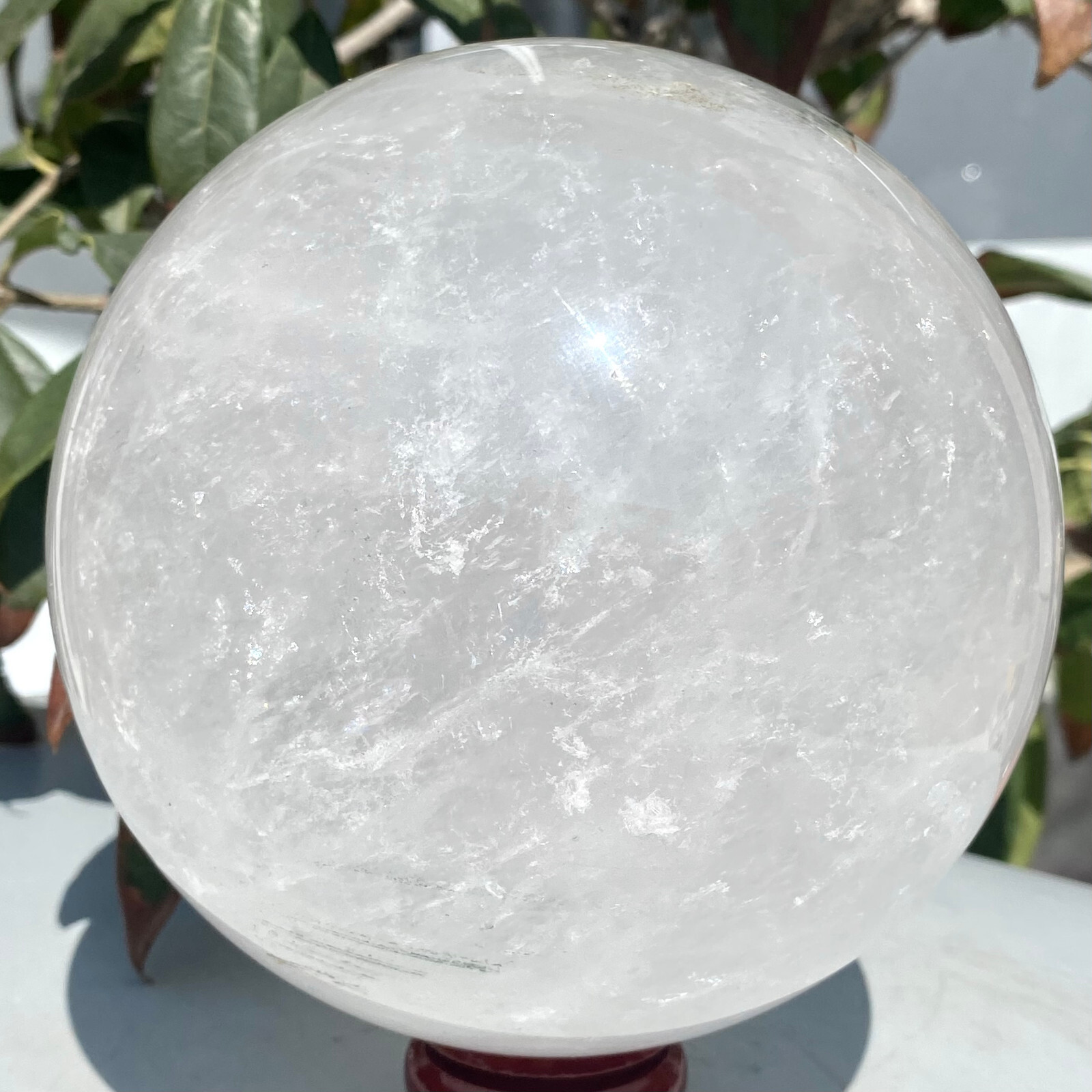 6.85LB Natural white crystal transparent quartz crystal ball repair