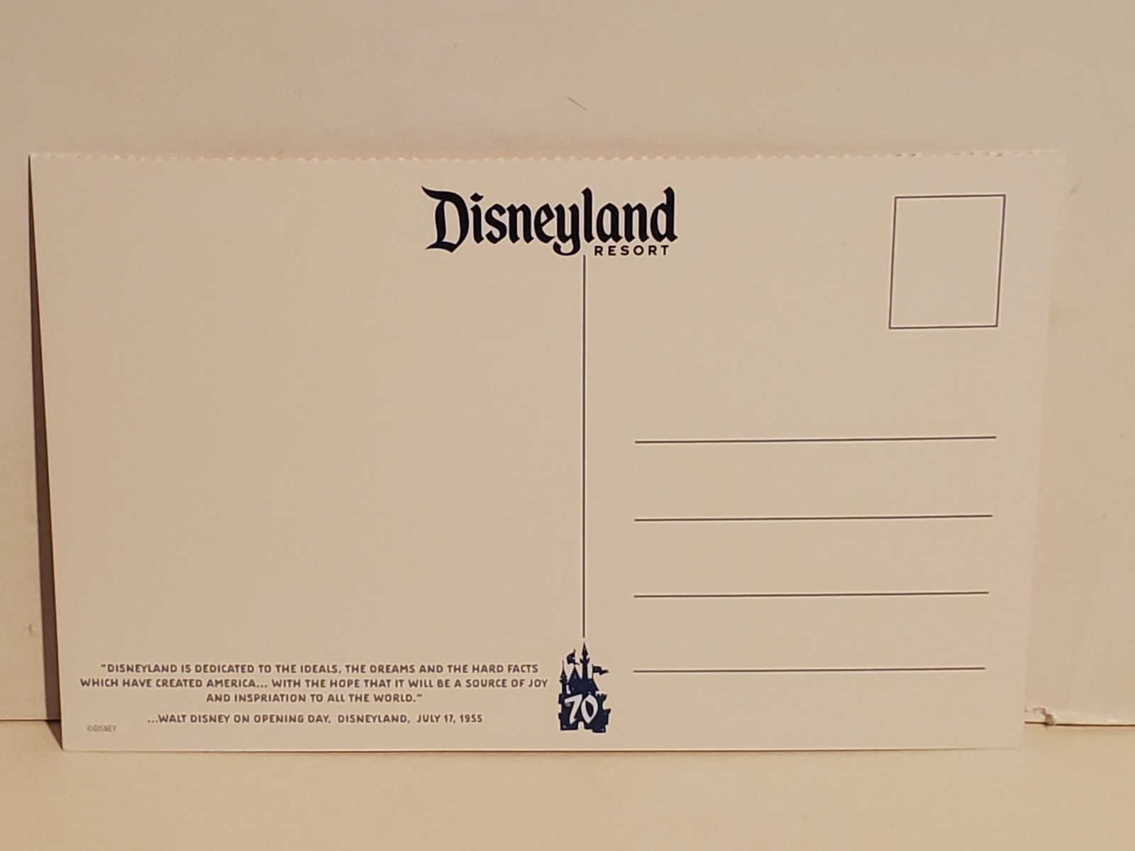 RETRO DISNEY DISNEYLAND CALIFORNIA 70TH THEME PARK POSTCARD MICKEY MOUSE LANDS