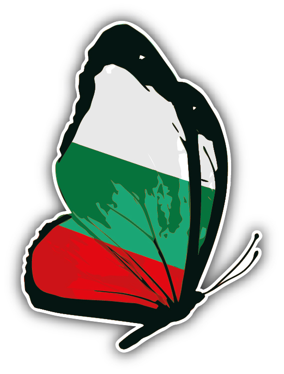 Bulgaria Flag Butterfly Car Bumper Sticker Decal 4” x 5”