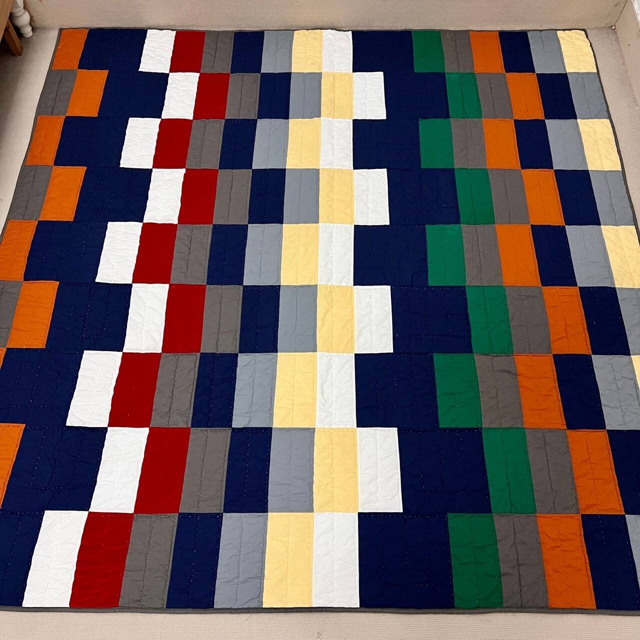 Handmade Harvest Harvest Patchwork KING Size Cotton Finished QUILT+ 2 Shams