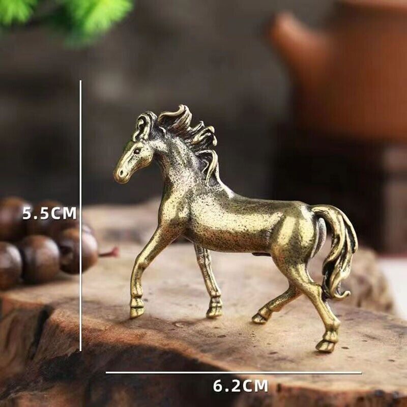 Solid Brass Horse Figurine Statue Animal Figurines Toys House Desktop Decoration