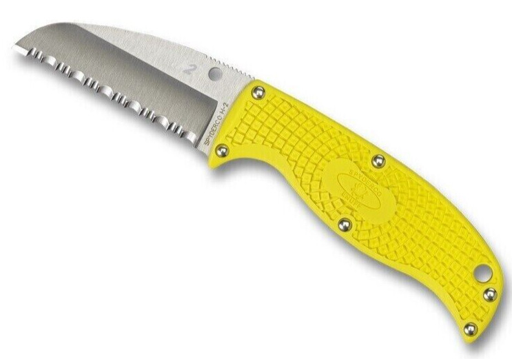 Spyderco Enuff Salt FRN Yellow 2.75″ Sheepfoot Fixed Blade Pocket Knife FB31SYL