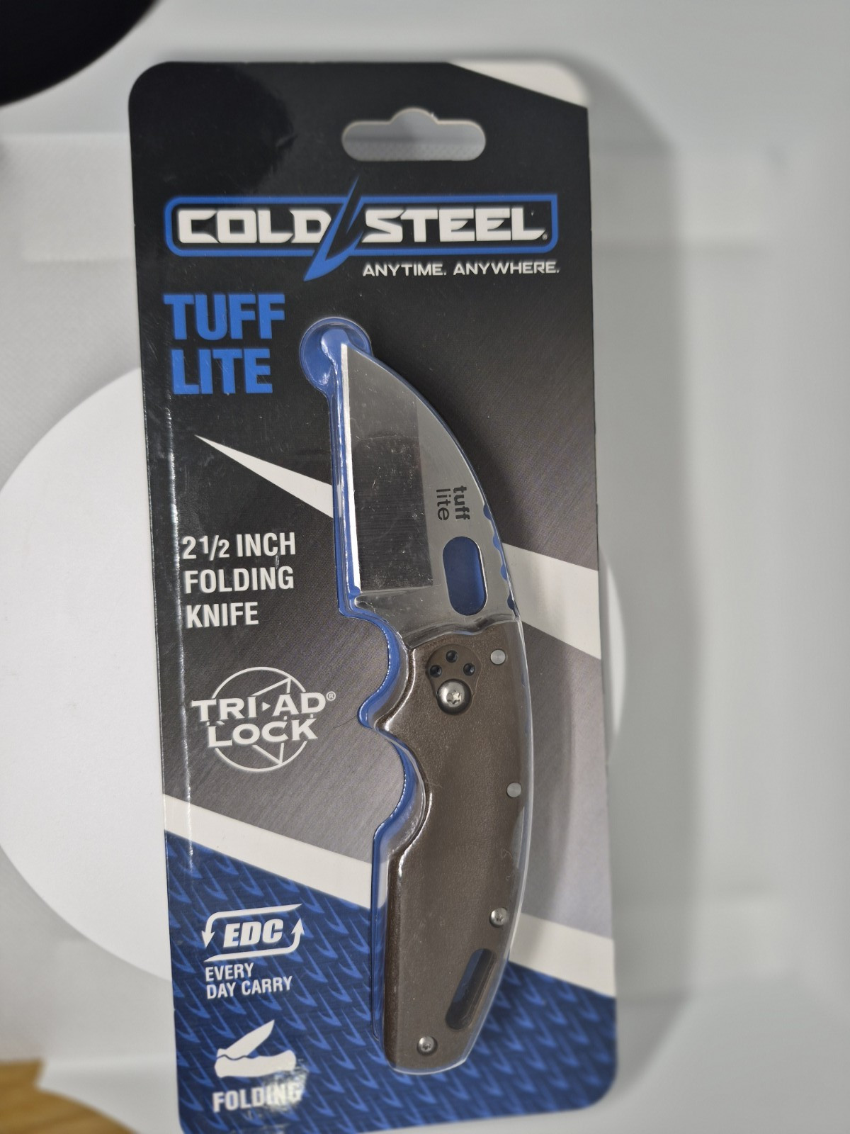 Cold Steel Tuff Lite Griv-Ex Wharncliffe Plain Edge Tri-Ad Lock 2.5in AUS8A