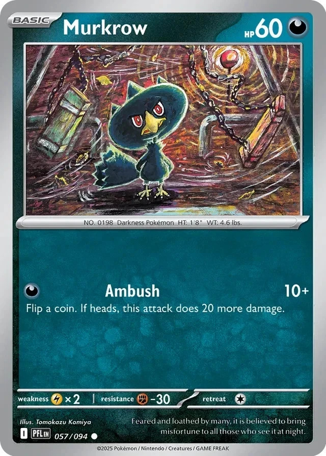 Murkrow – Uncommon Card – Phantasmal Flames – Pokemon TCG – 057/094