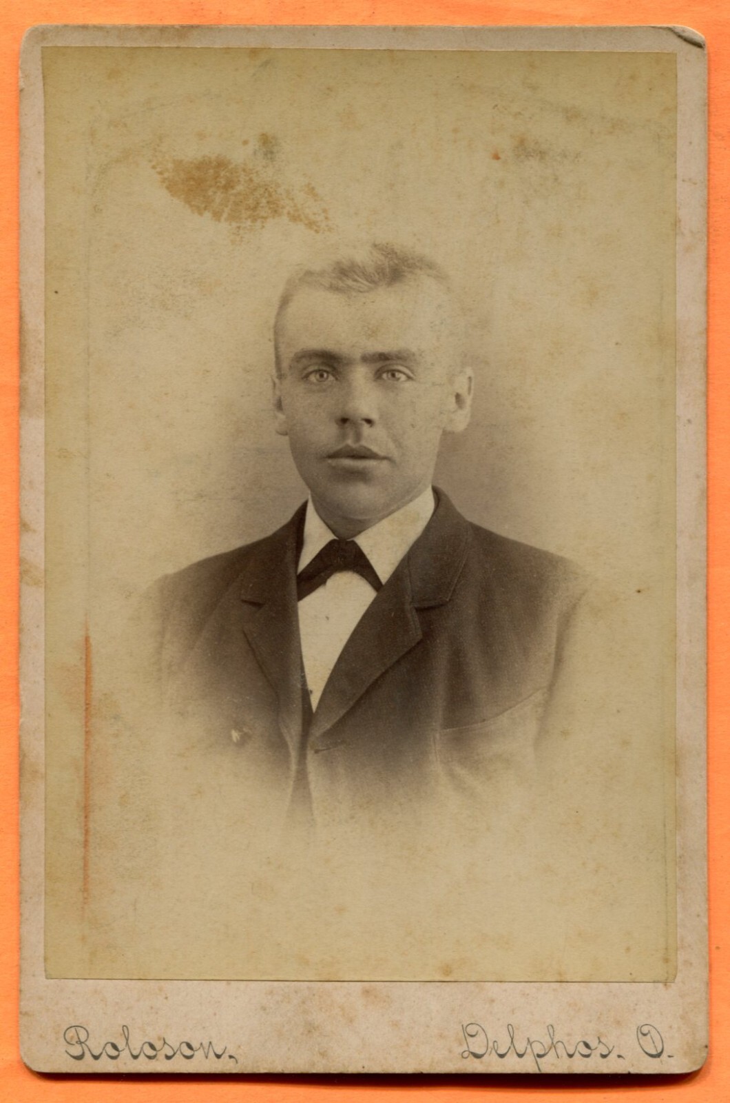 Delphos, OH, Portrait of a Young Man, by Roloson, circa 1880s