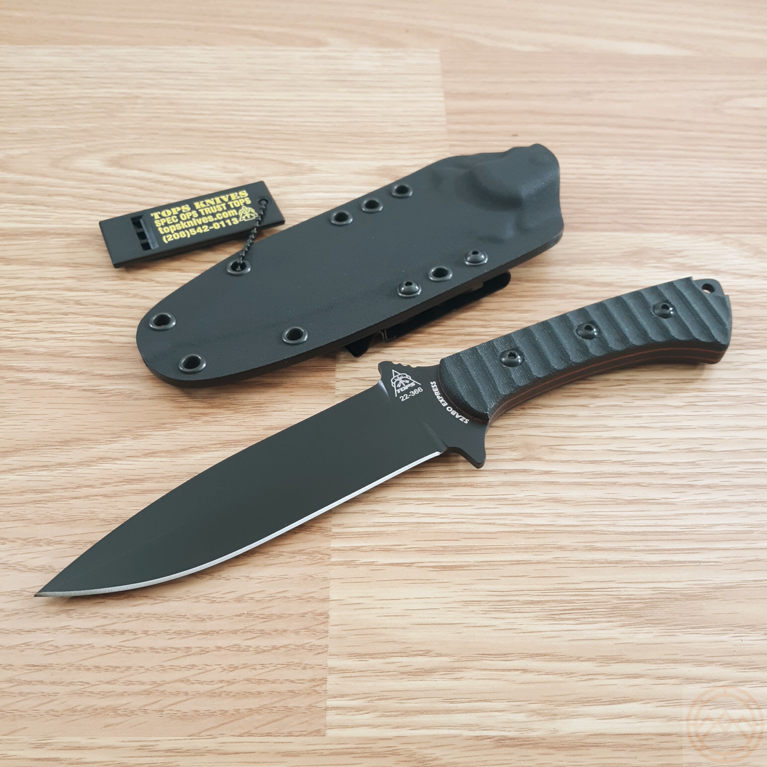 TOPS Szabo Fixed Knife 5.63″ 1095HC Steel Spear Blade Black Micarta Handle ZEX01