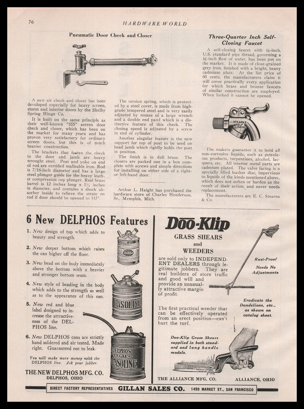 1934 The New Delphos Mfg. Company Delphos Ohio Gasoline Cans Vintage Print Ad