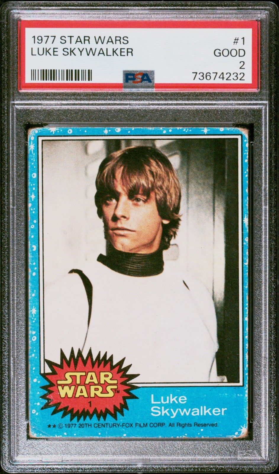 1977 Star Wars Luke Skywalker ROOKIE PSA 2 Good #1 Mark Hamill RC~4232