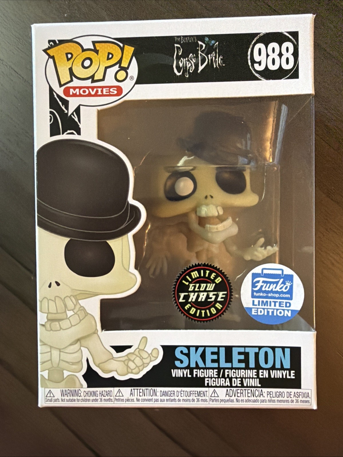 Funko Pop! – Corpse Bride – Skeleton – Glow in the Dark Chase – #988 Funko Shop