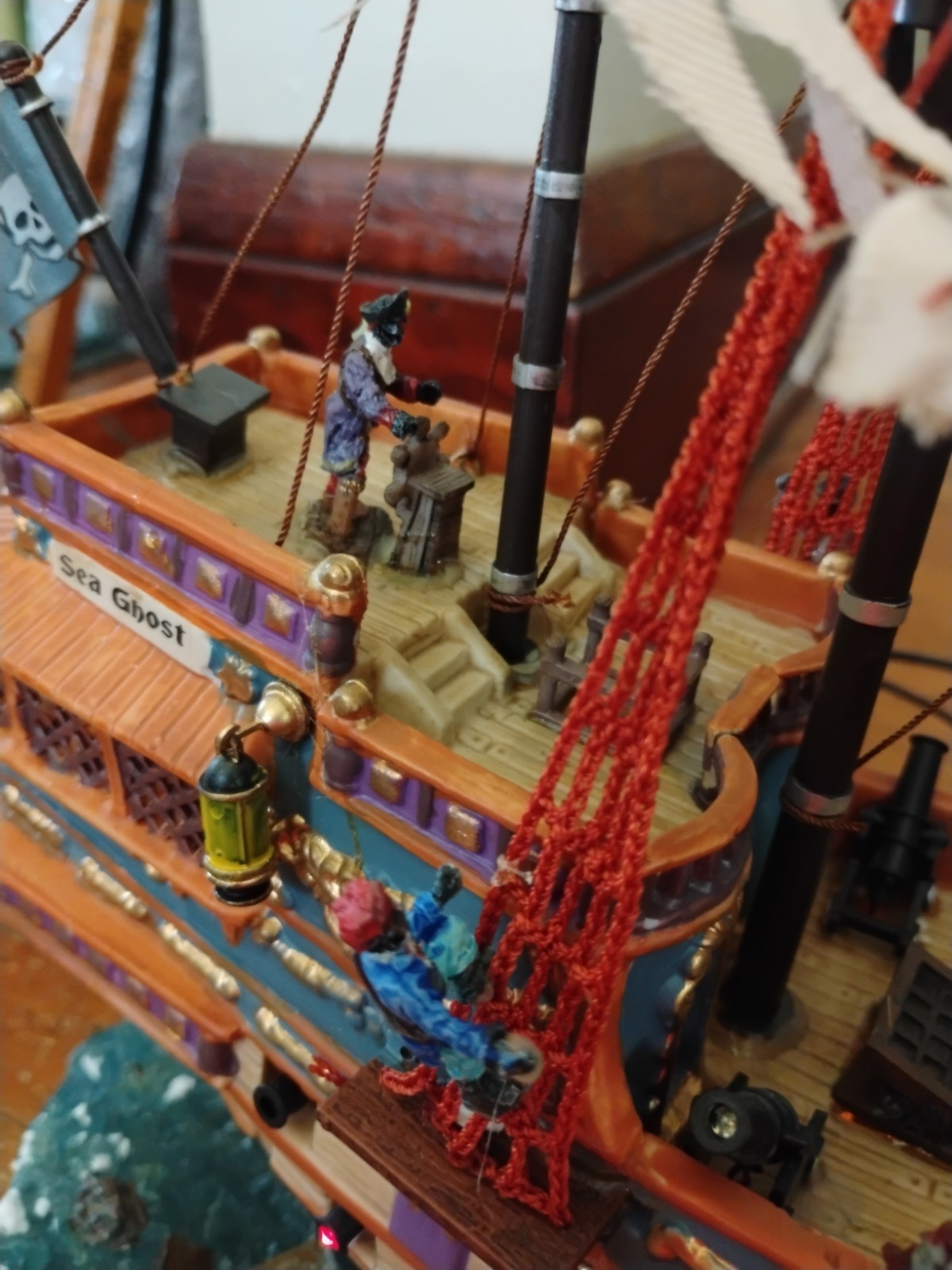LEMAX Pumpkin ESTATES COLLECTION HAUNTED GALLEON LIGHTS ANIMATED IN BOX WORKS