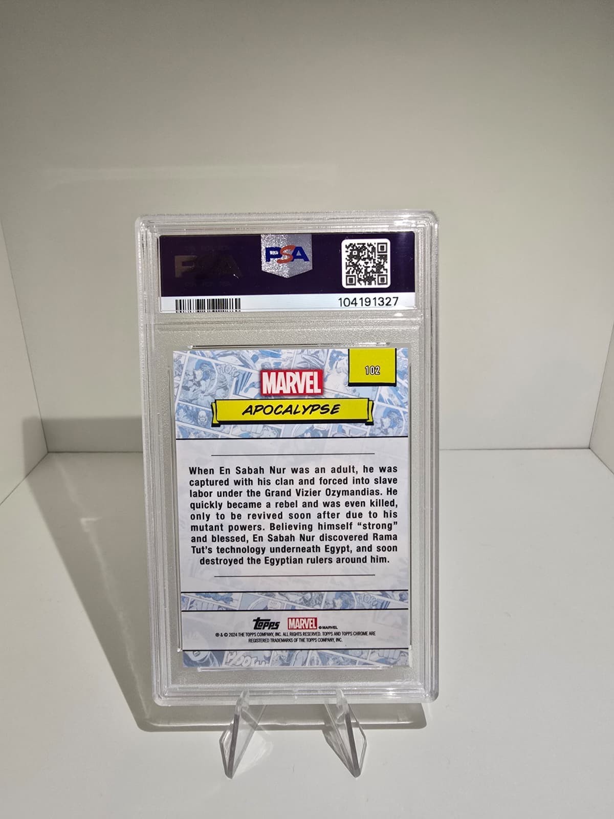2024 Topps Marvel Sapphire Apocalypse Black 04/10 PSA 9