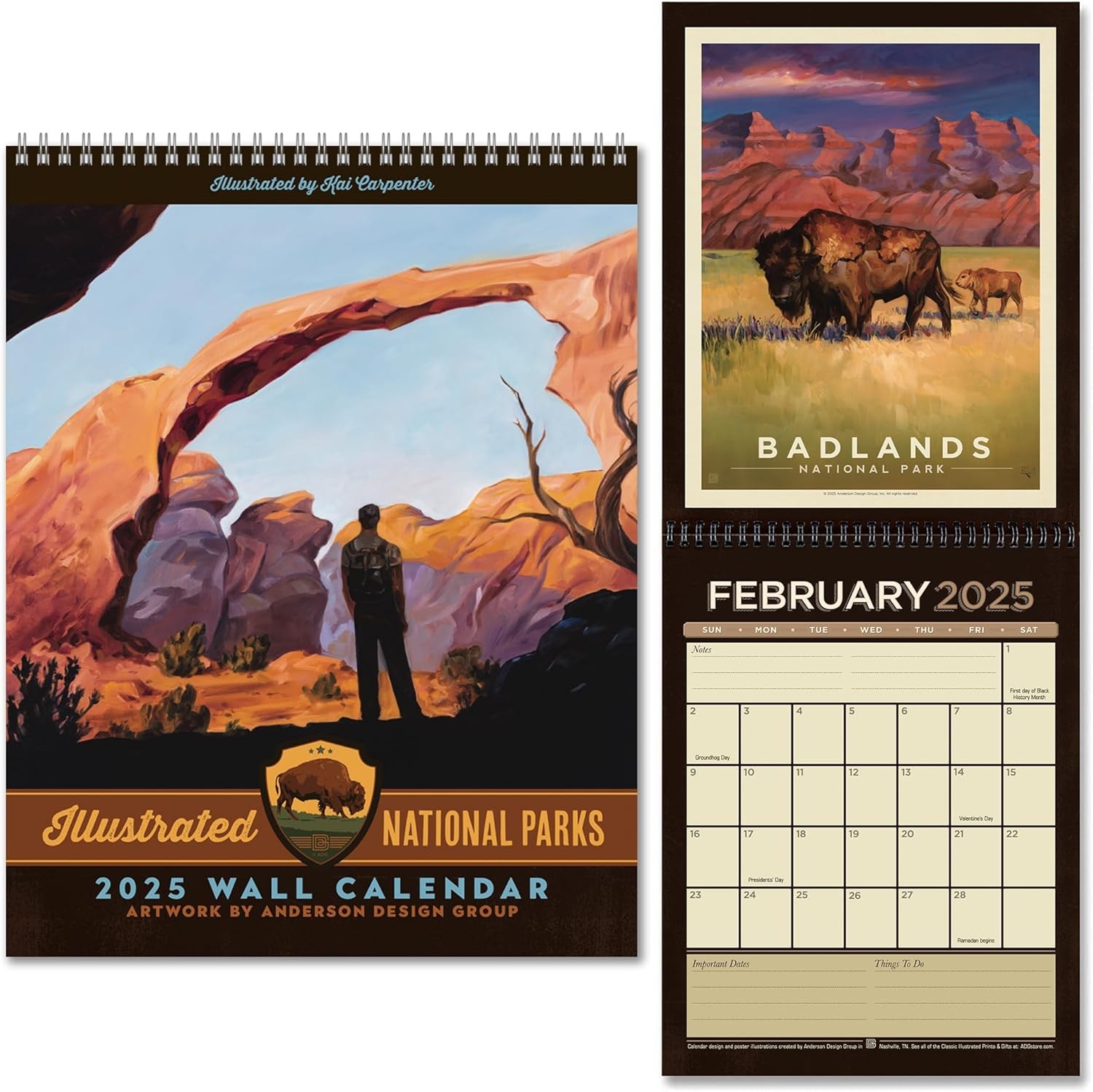 Americanflat 2025 Wall Calendar – Scenic National 10×13, Park