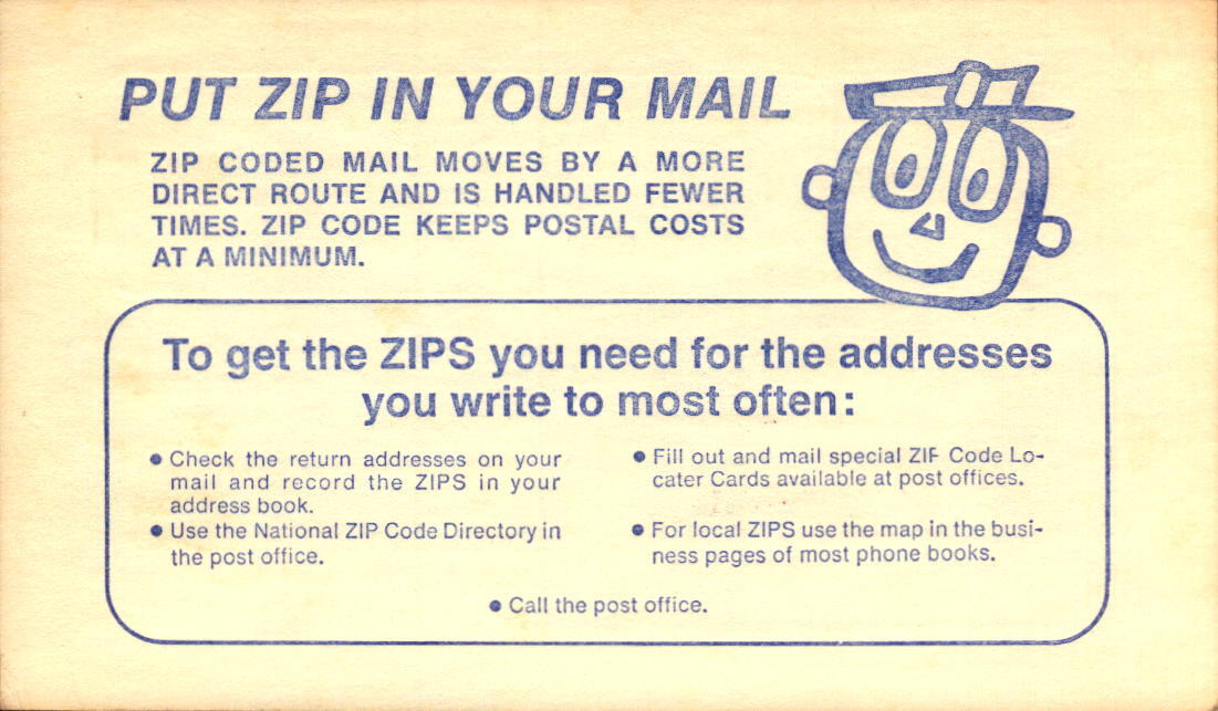Vintage postcard Use ZIP Codes for Efficient Mail Delivery