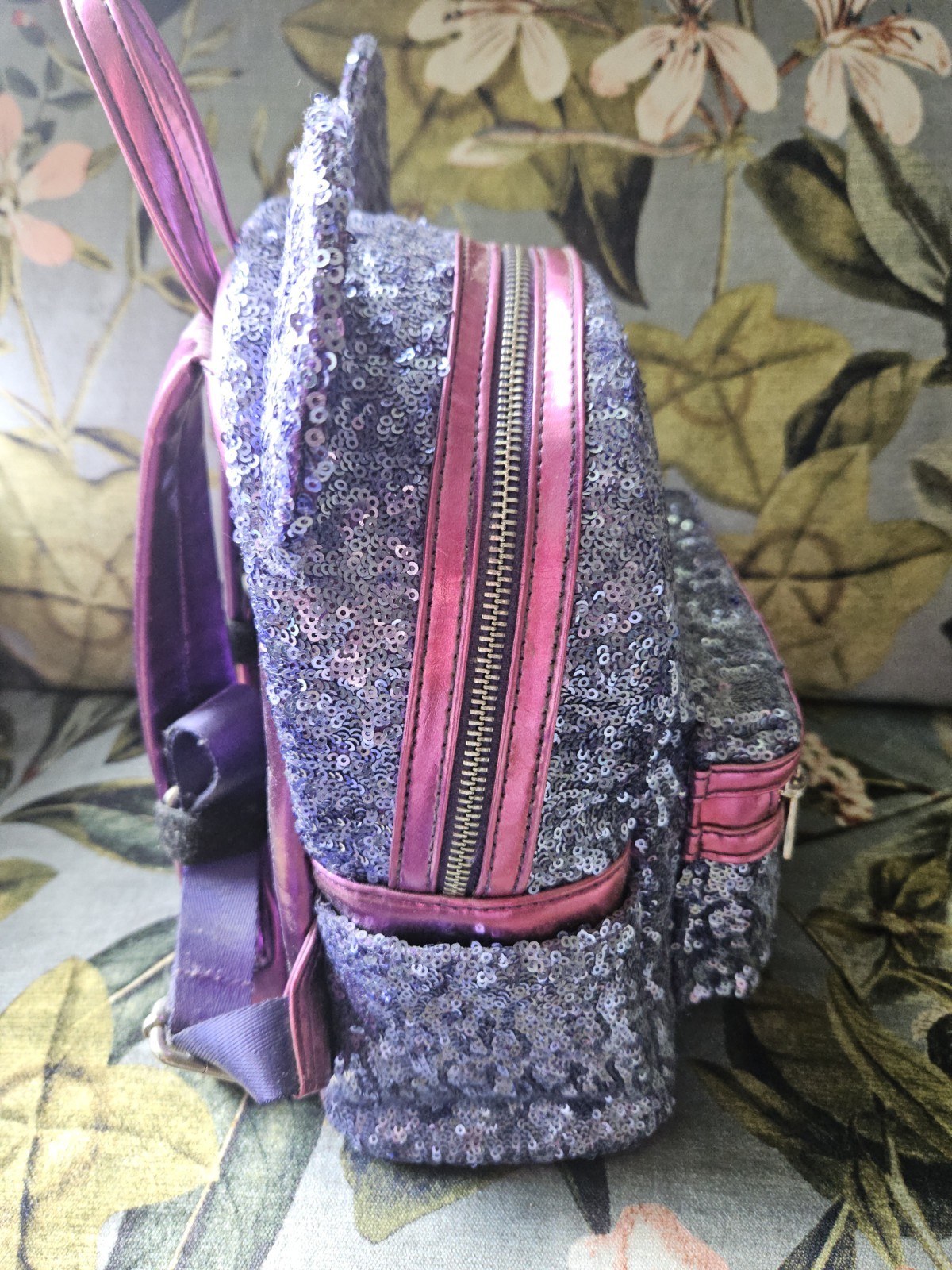 Loungefly Disney Purple Potion Sequin Bag & Ears Set