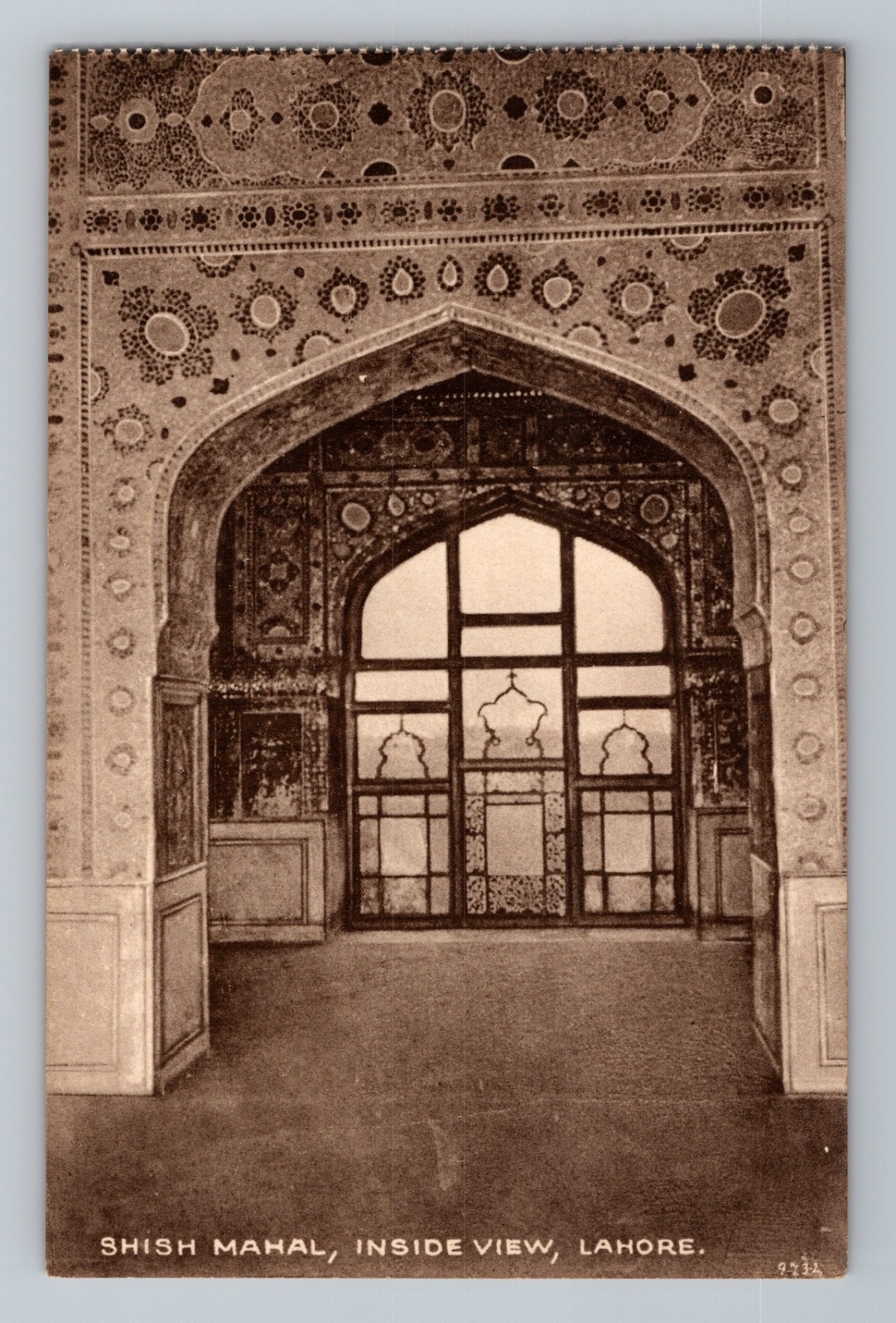 Inside View Shish Mahal Lahore Pakistan Postcard RPPC 9732 Punjab