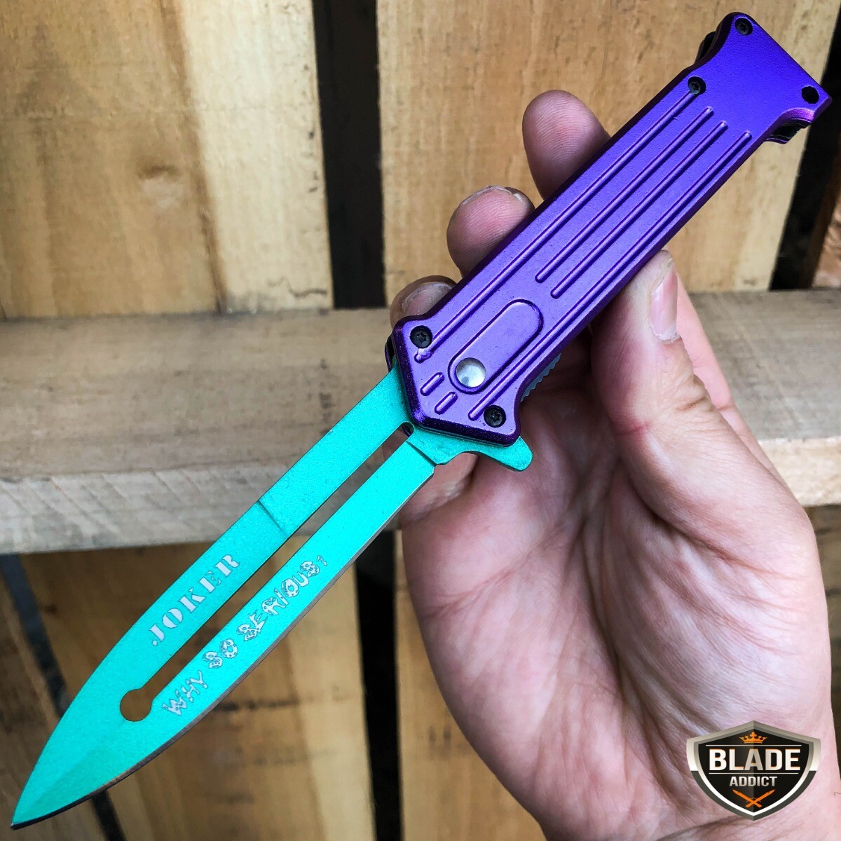 8” Joker Tactical Spring Assisted Open Blade Folding Pocket Knife Hunting Knife